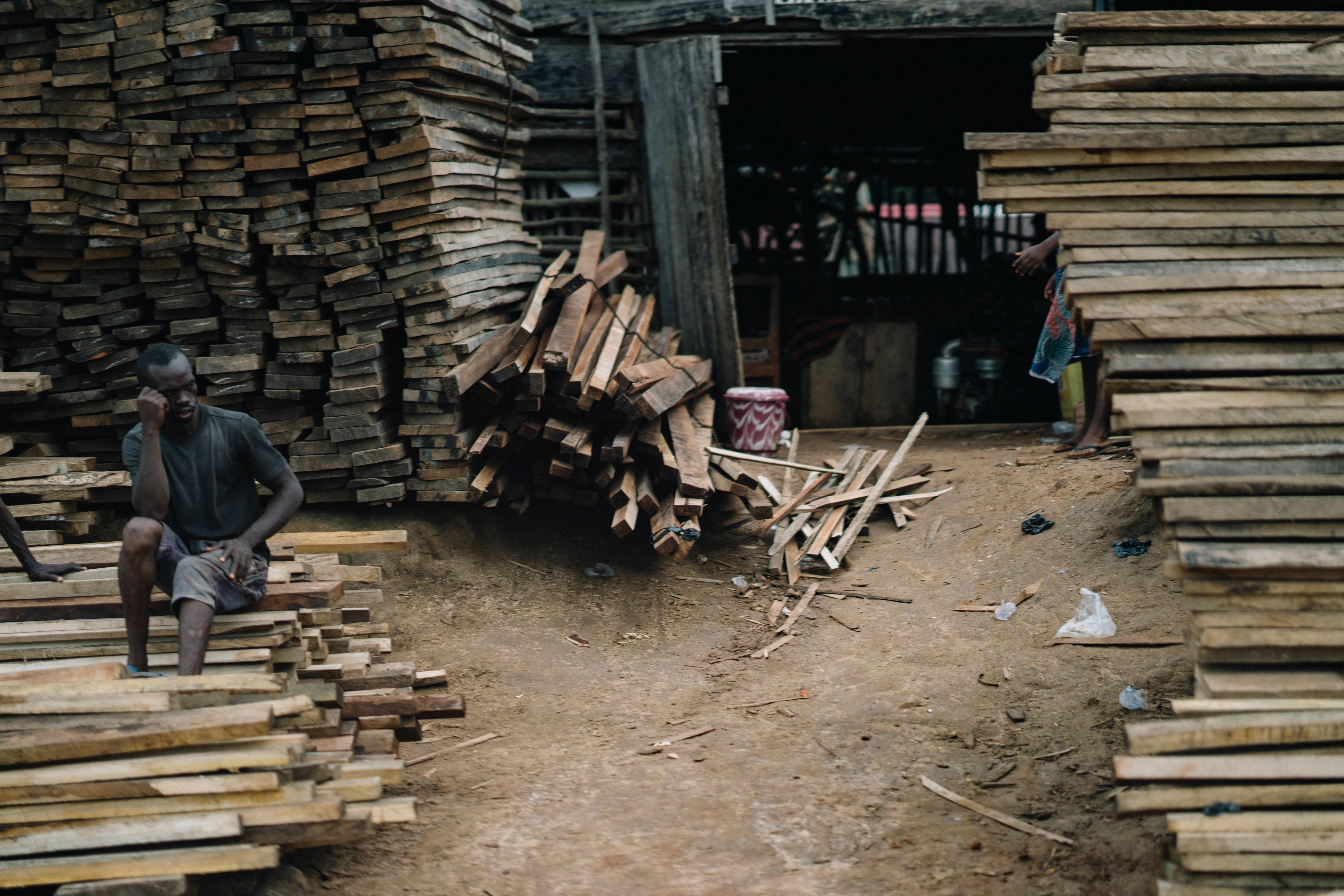 carpenter, stacks of wood, rustic lumberyard, 8K Desktop Wallpaper