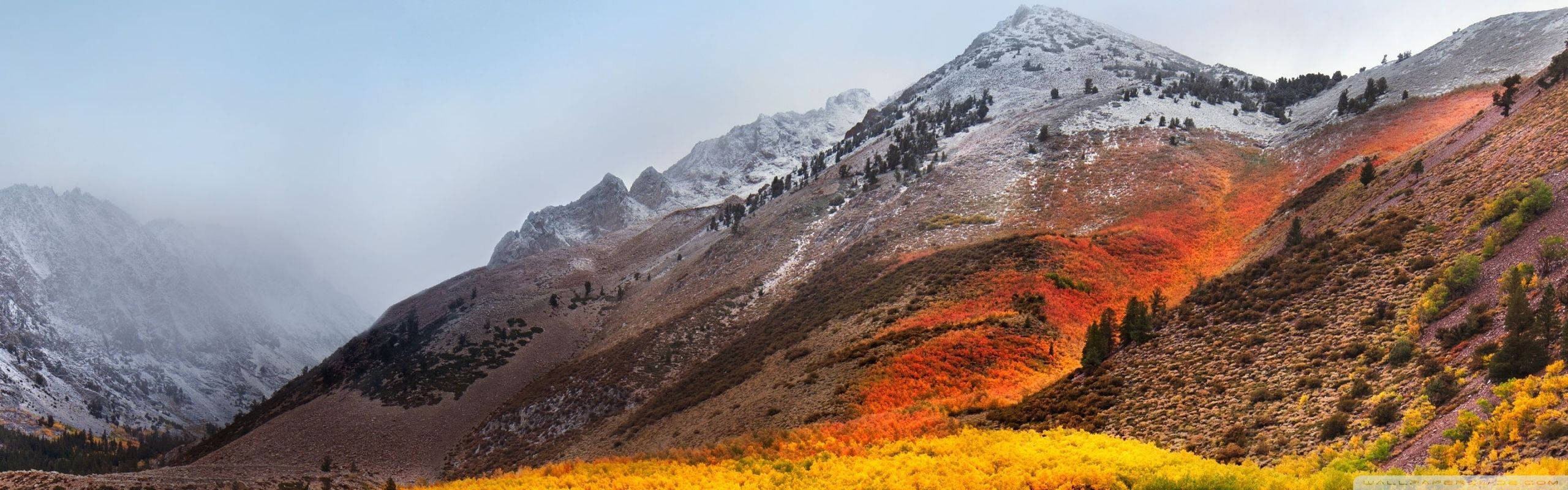 Sierra Mountain, Mac Desktop, snow-capped peaks, 2K Desktop Wallpaper