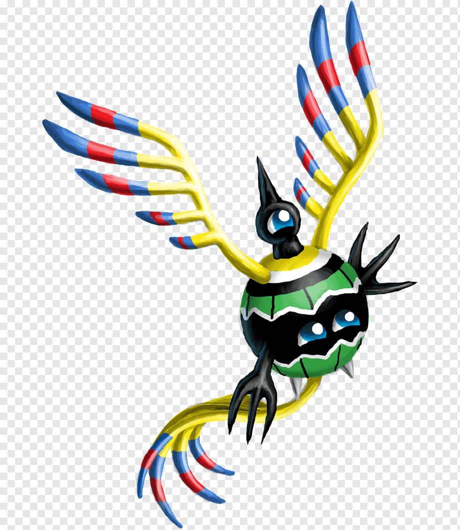 Sigilyph, yellow wings, red blue claws, SD Phone Wallpaper