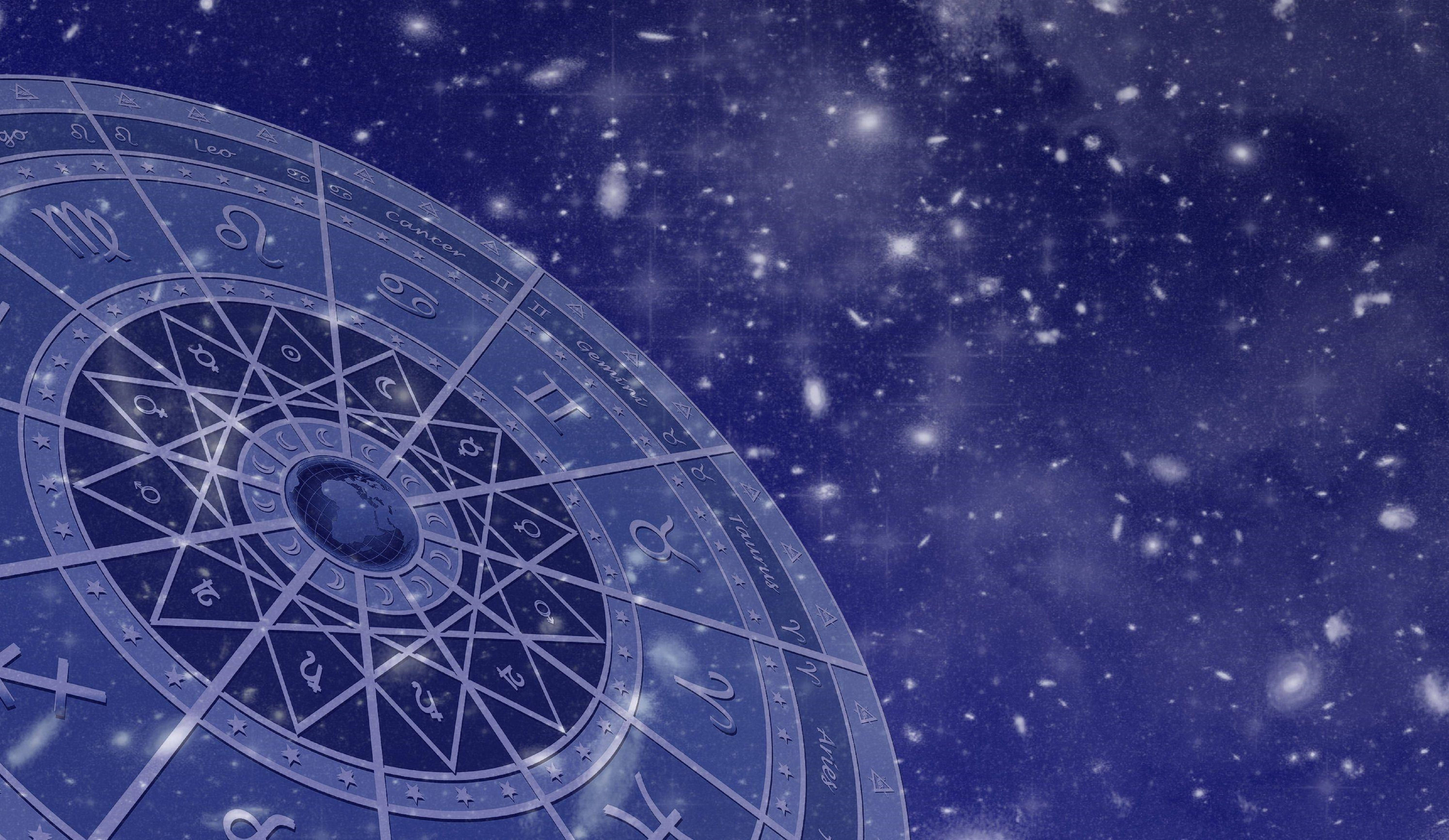 zodiac signs, galactic astrology chart, astrological wheel, 5K Desktop Wallpaper