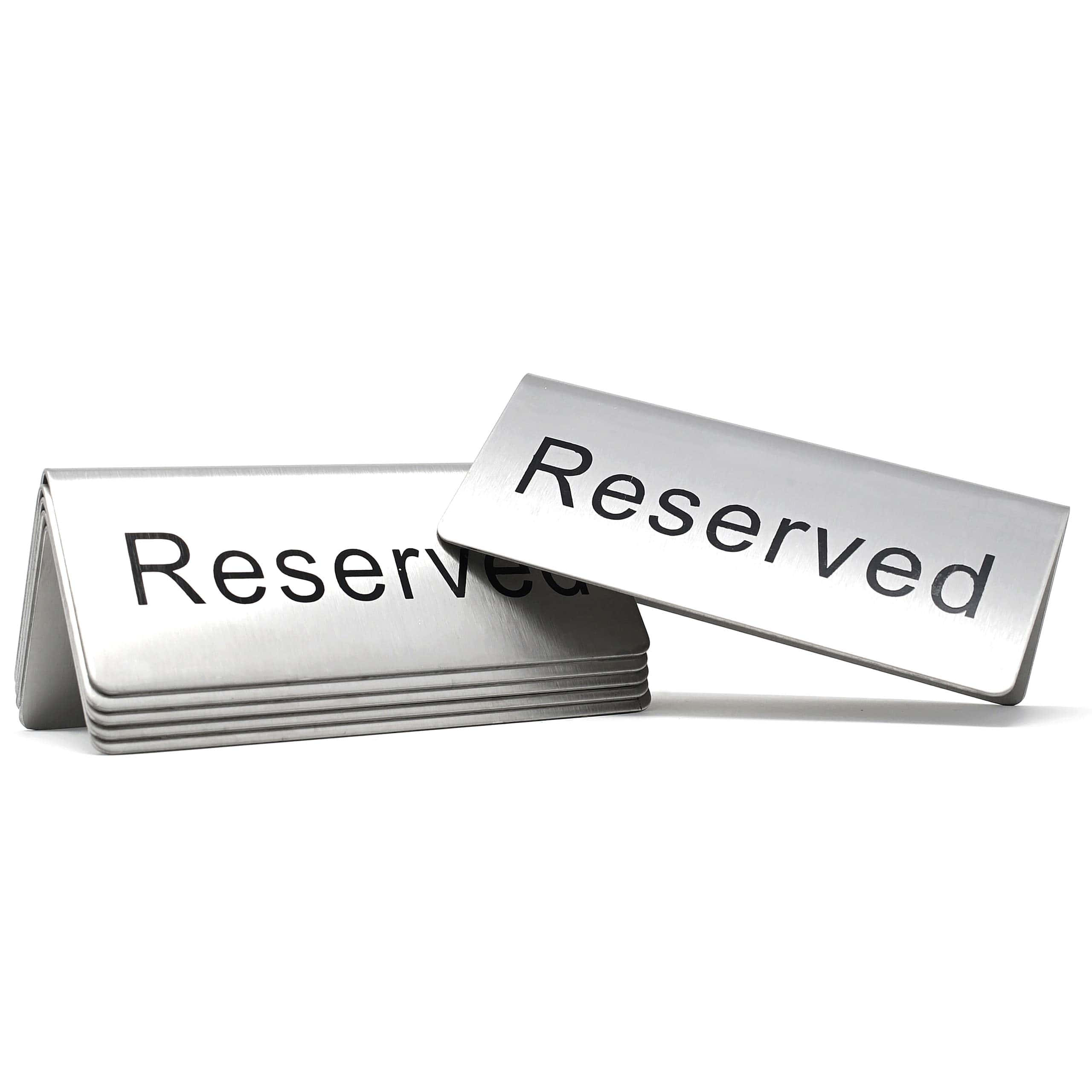 Reserved Table Sign, sleek silver, black text, 2K Desktop Wallpaper
