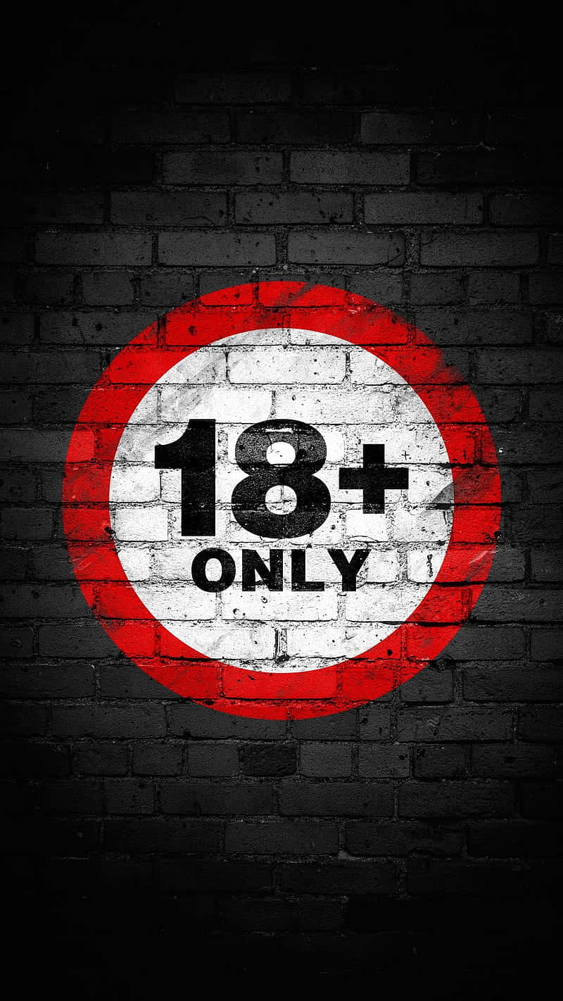 18 Plus Warning Sign, dark brick wall, gritty texture, HD Phone Wallpaper