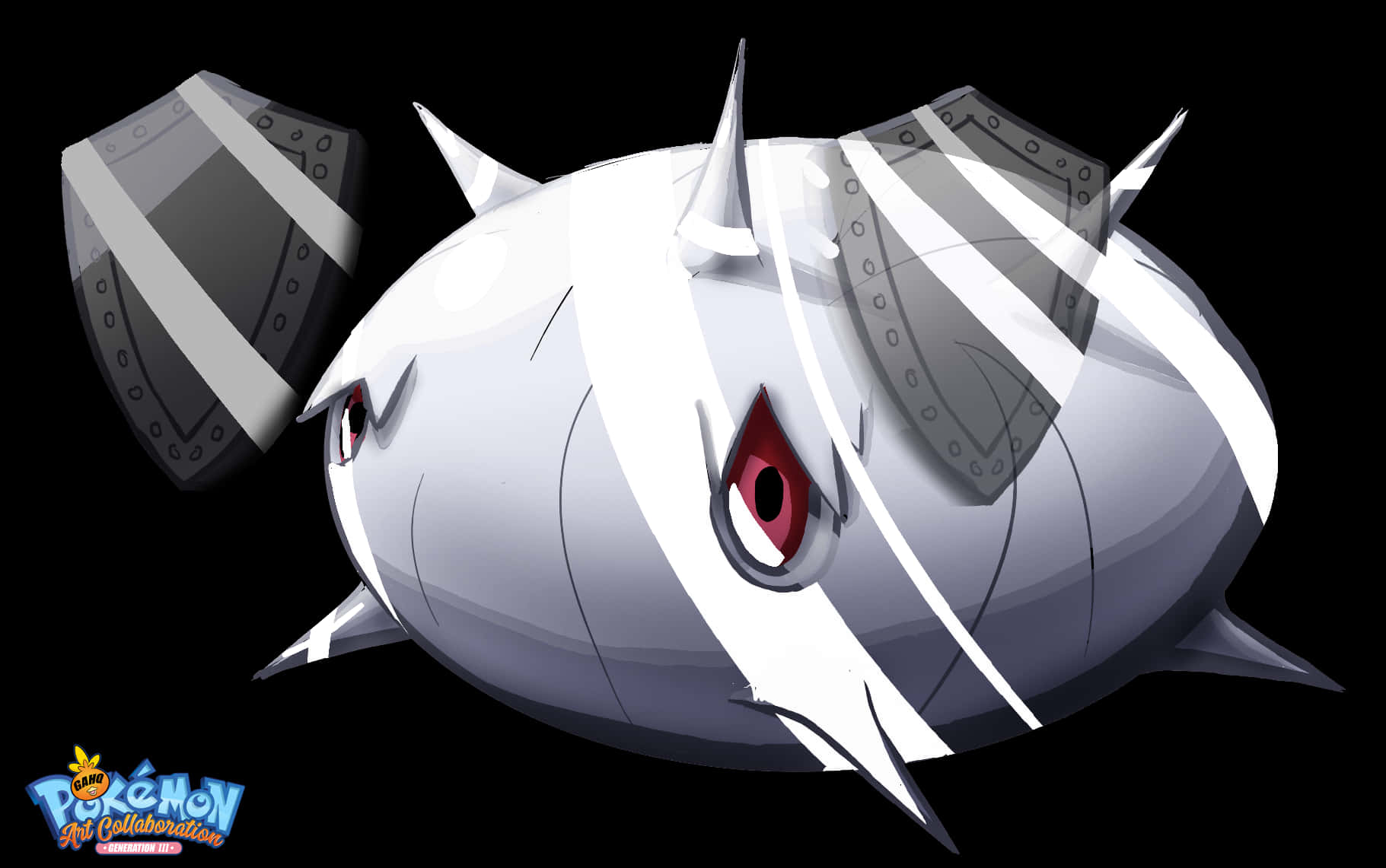 Silcoon, white graphics, red eyes, HD Desktop Wallpaper