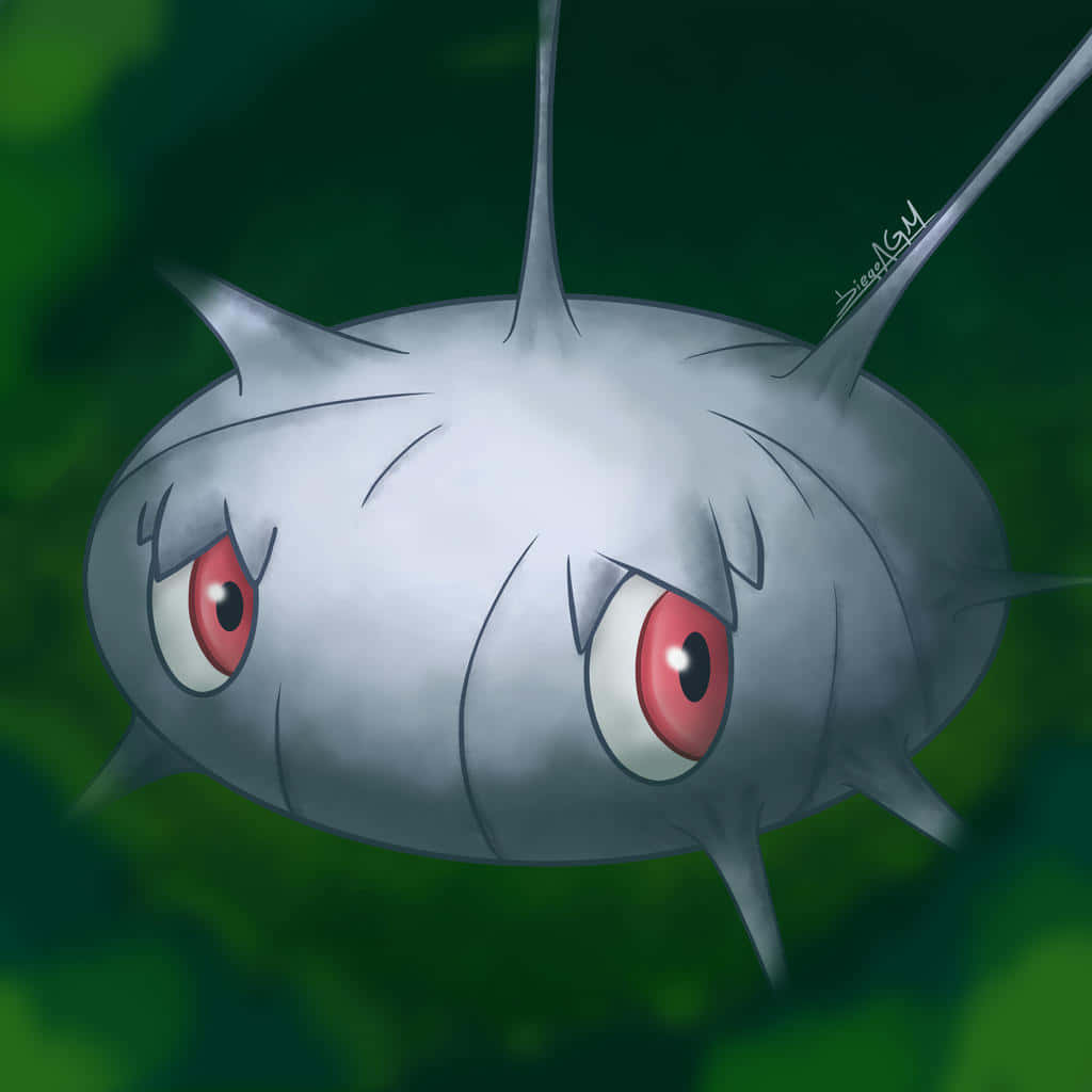 Silcoon, gray spiky anime fish, red eyes, SD Desktop Wallpaper
