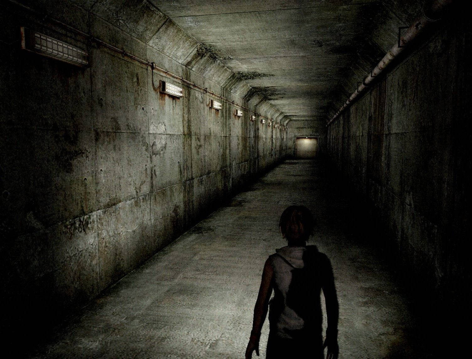 Silent Hill, creepy tunnel, lone figure, HD Desktop Wallpaper