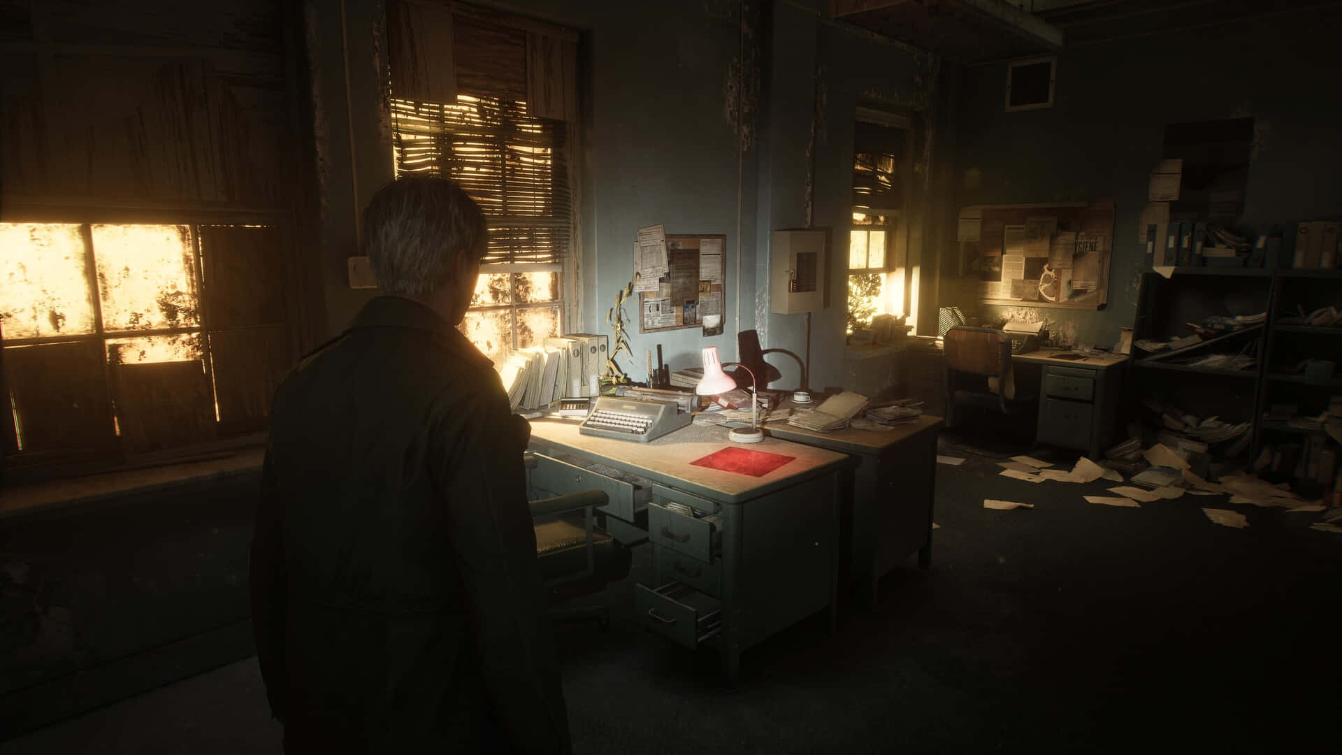 Silent Hill 2, dark room, dim cluttered office, Full HD Desktop Wallpaper