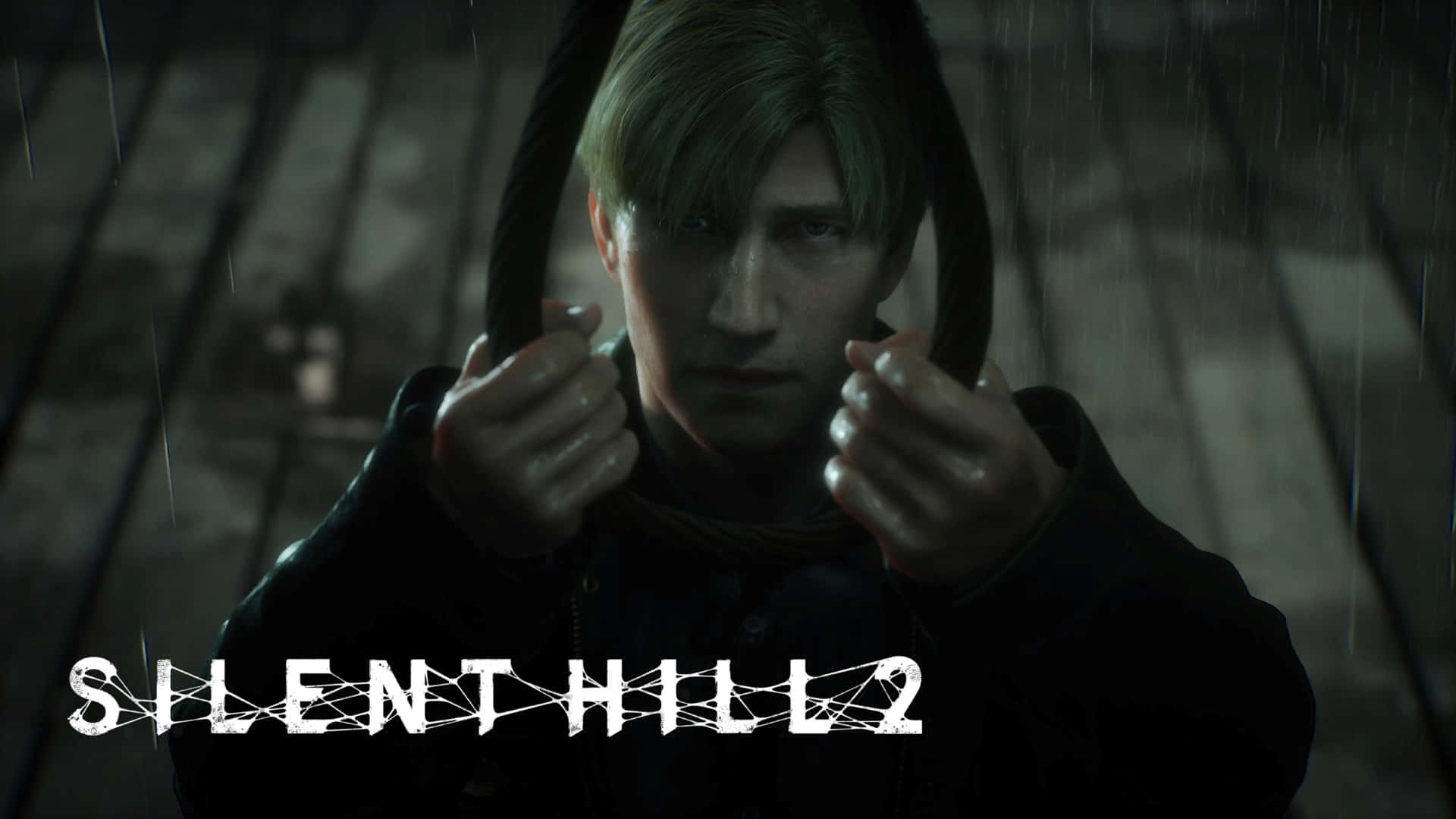 Silent Hill 2, man in a dark hooded coat, rain, Full HD Desktop Wallpaper