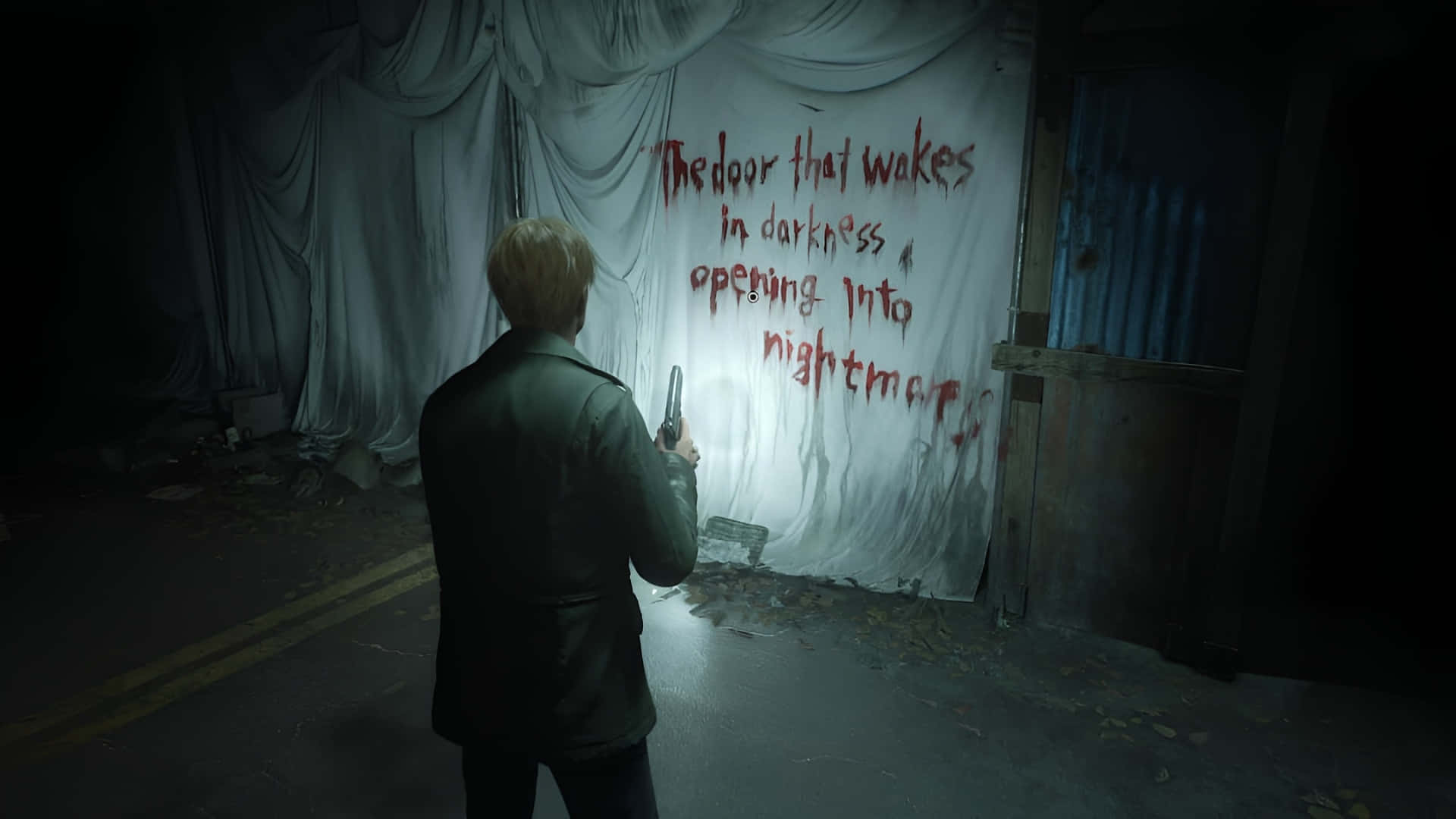 Silent Hill 2, mysterious message, dark coat, Full HD Desktop Wallpaper