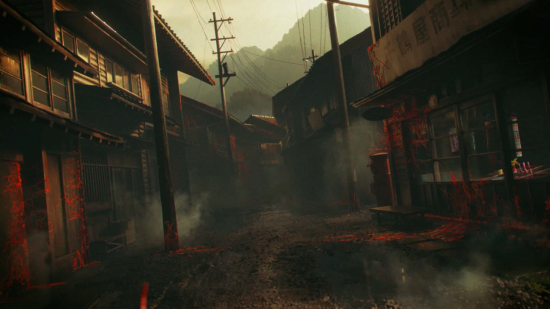 Silent Hill 2, foggy street, misty narrow alleyway, Full HD Desktop Wallpaper