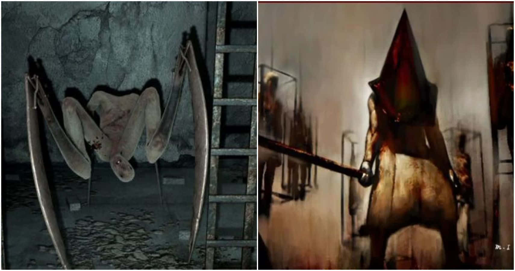 Silent Hill Characters, grotesque hanging creature, long limbs, HD Desktop Wallpaper