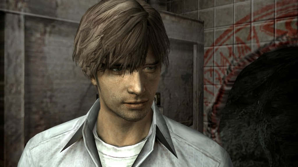 Silent Hill Characters, man with messy brown hair, white shirt, SD Desktop Wallpaper