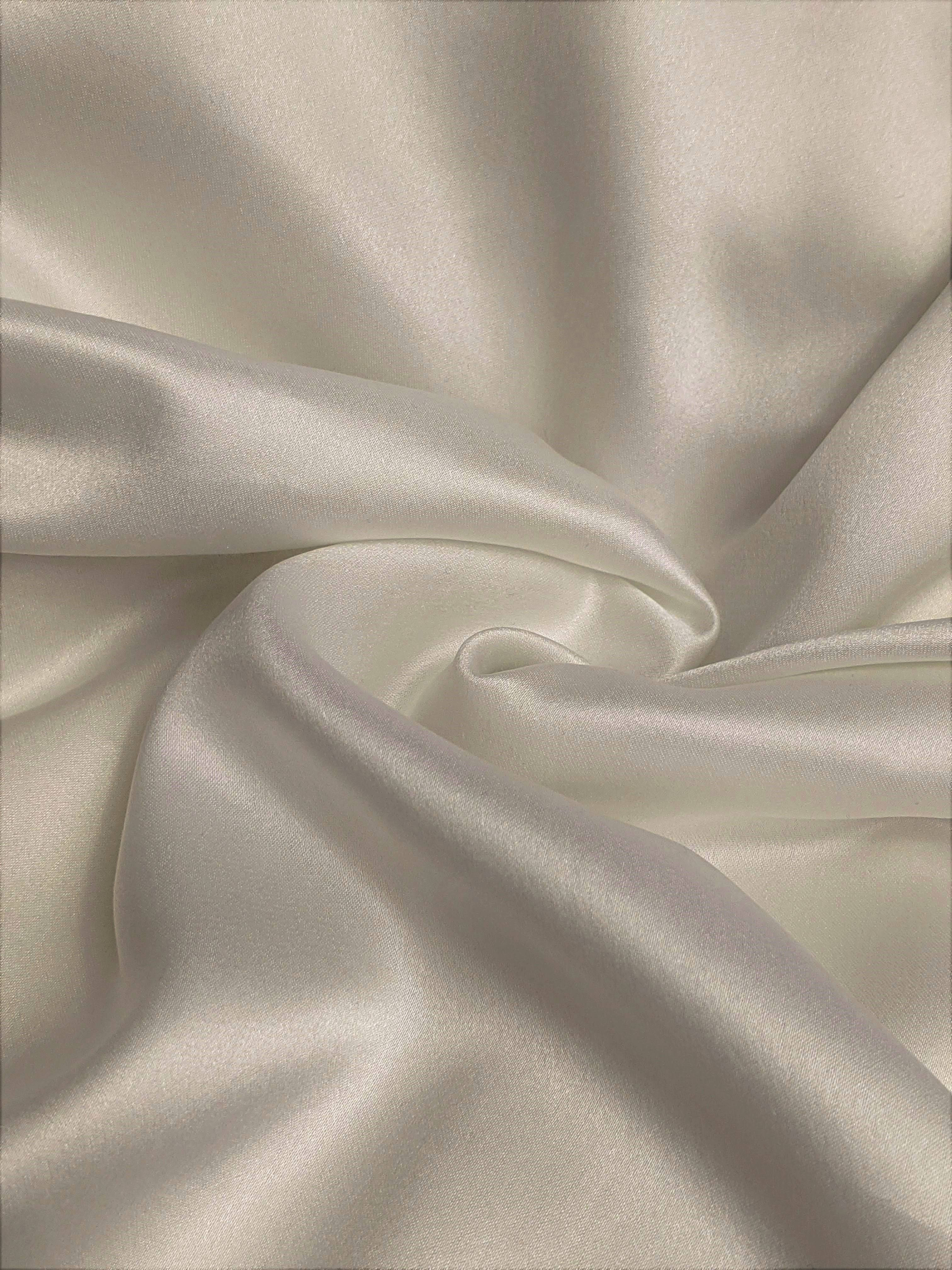 swirled white silk fabric, cream-colored satin, soft folds, 4K Phone Wallpaper