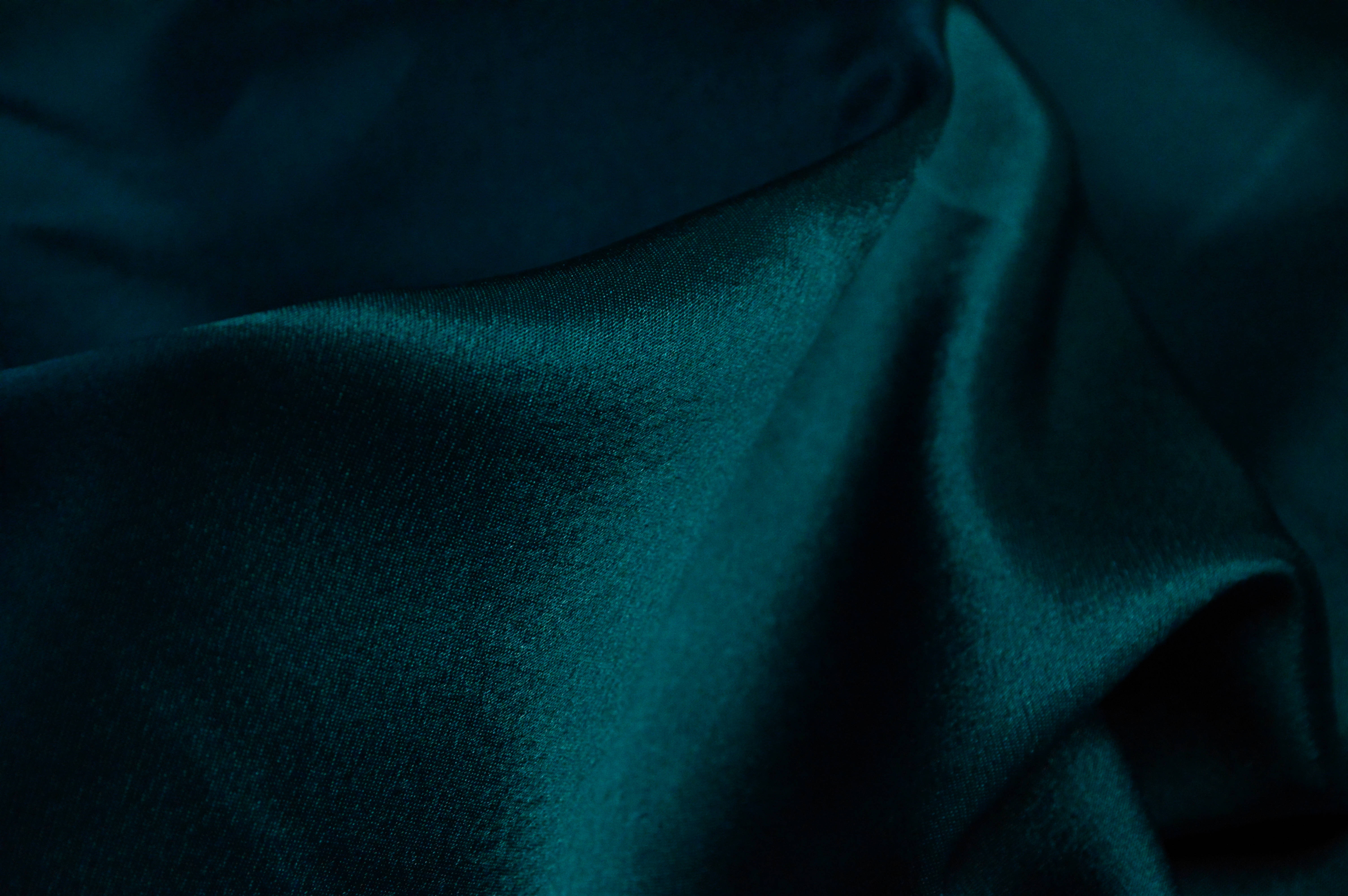 dark green silk, rich teal silk fabric, deep folds, 5K Desktop Wallpaper