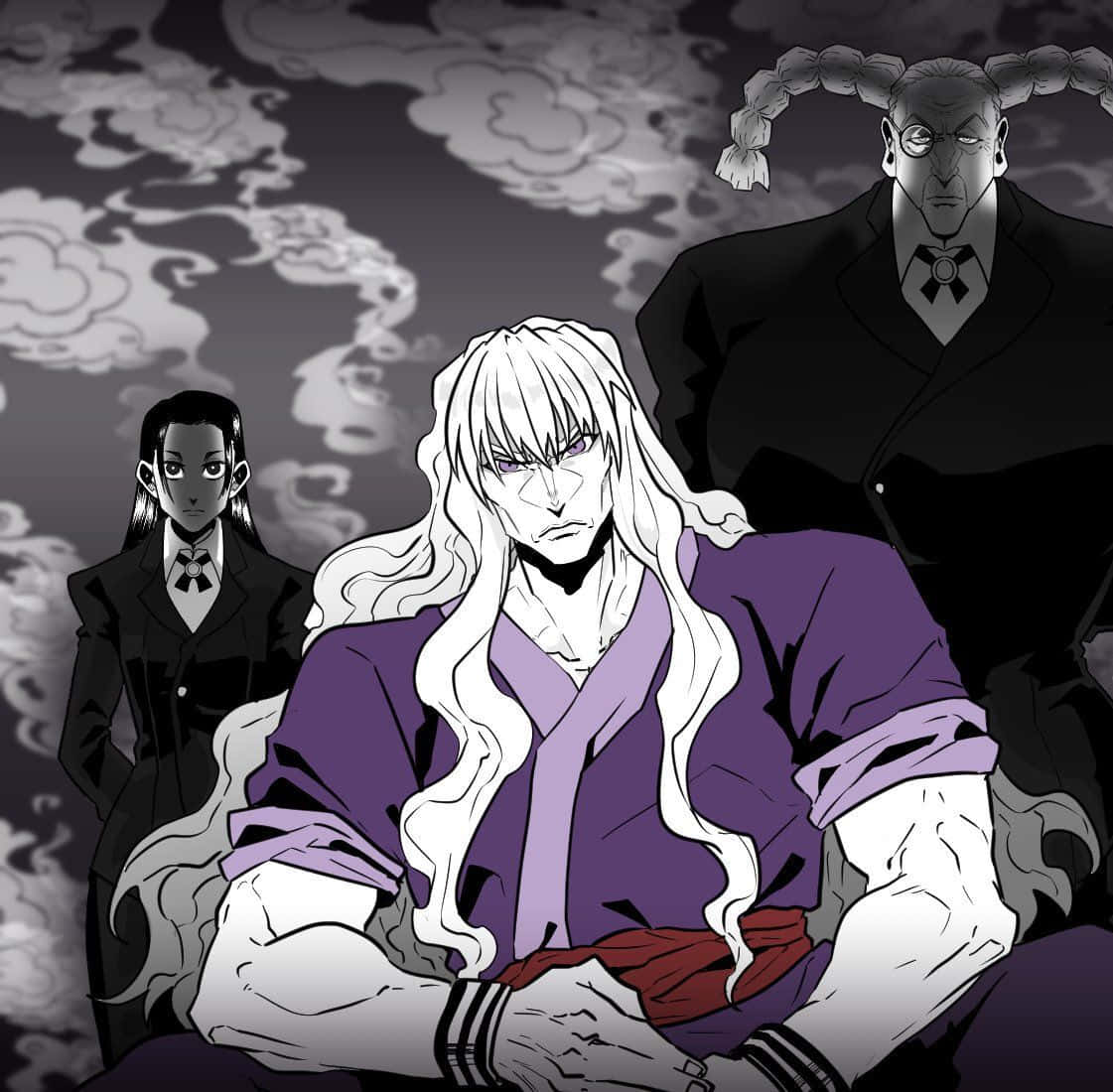 Silva Zoldyck, anime characters, dark suits, SD Desktop Wallpaper
