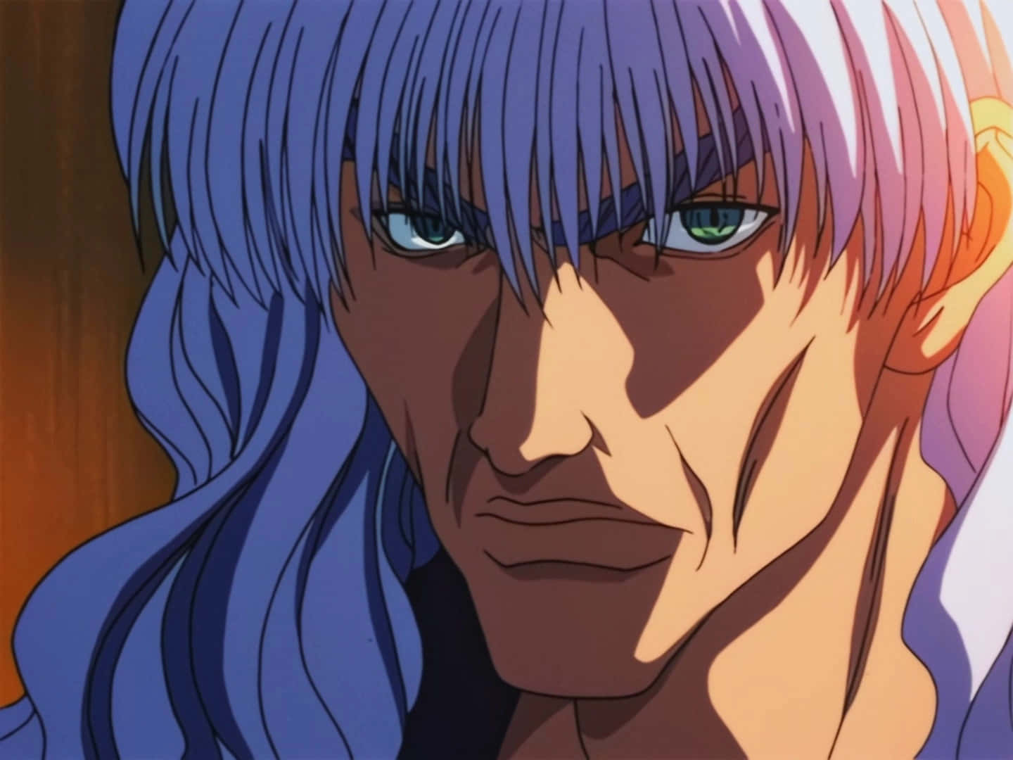 Silva Zoldyck, long blue hair, intense green eyes, HD Desktop Wallpaper