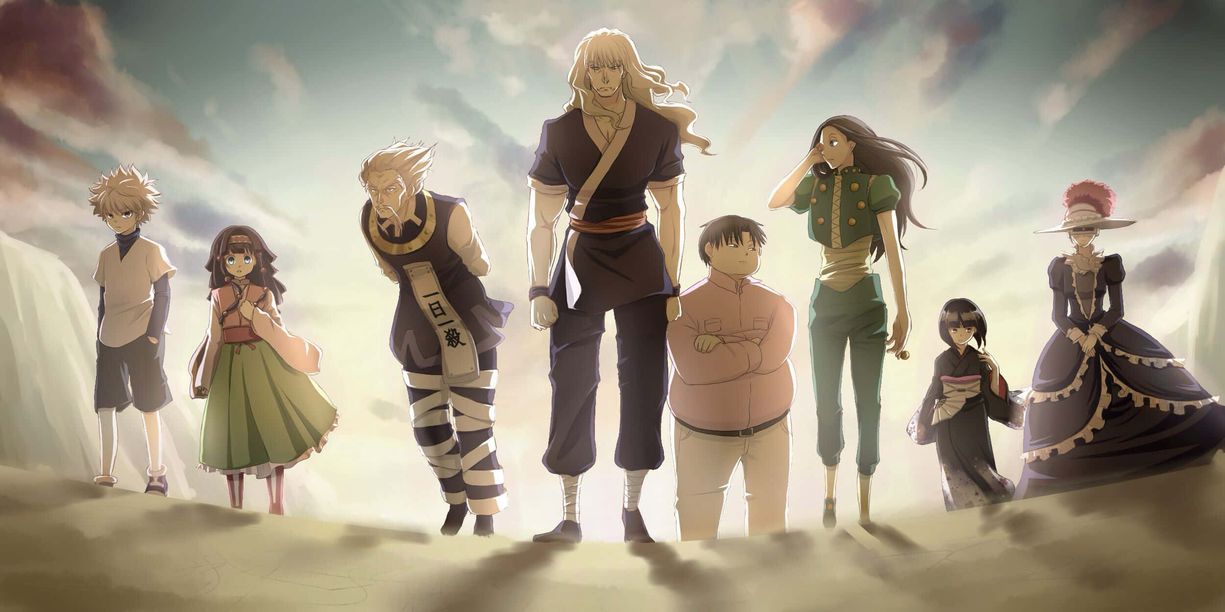 Silva Zoldyck, Seven anime characters, misty cliff, Full HD Desktop Wallpaper