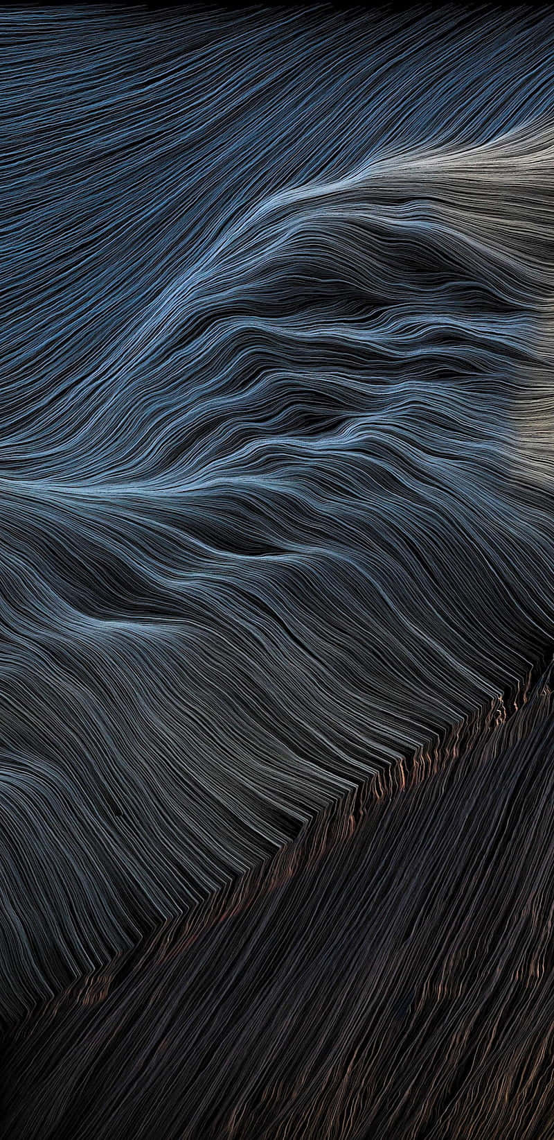 Silver Waves Texture, deep blue, gray, HD Phone Wallpaper