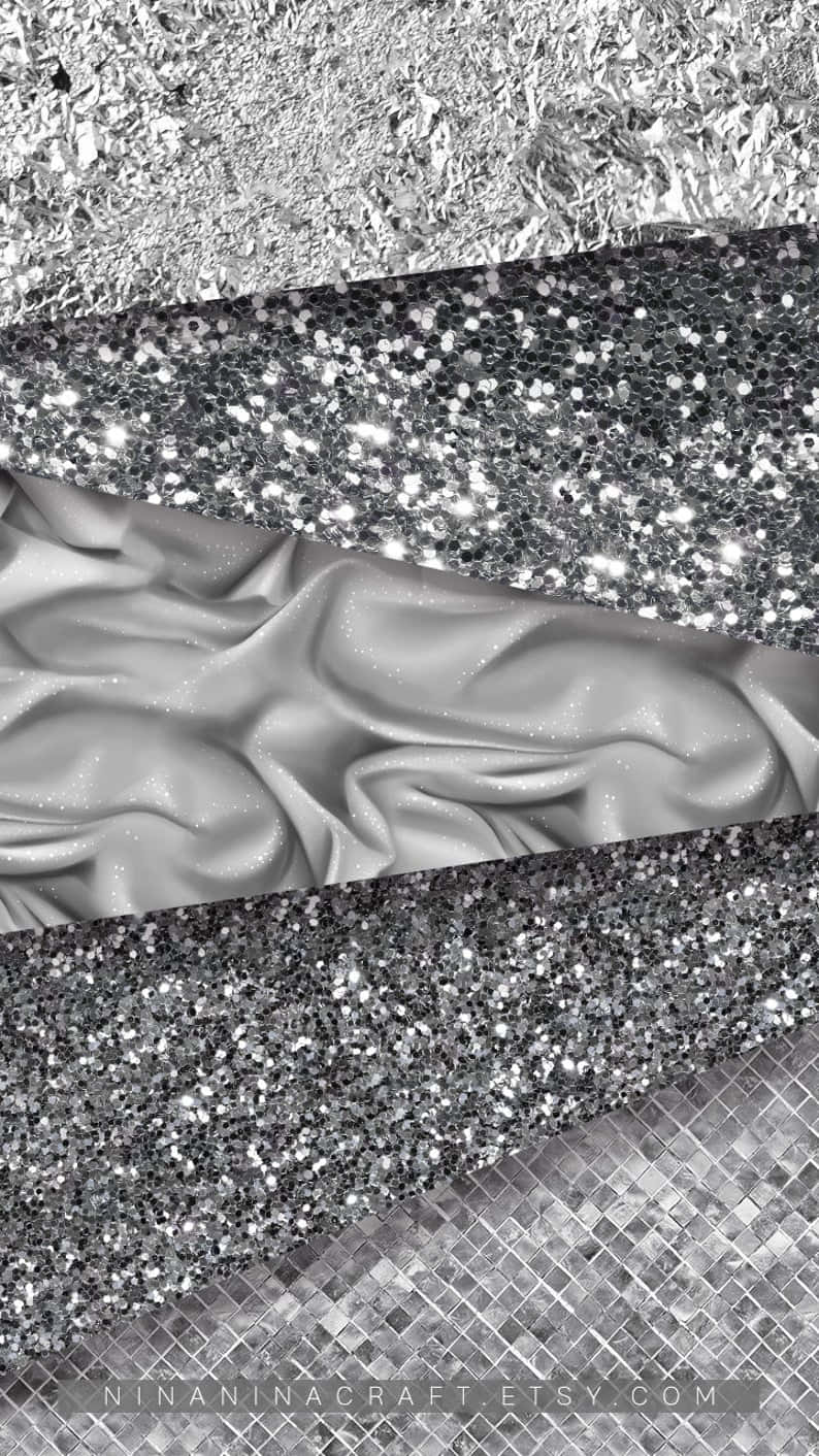 silver aesthetic iPhone, silver glitter fabric, satin, HD Phone Wallpaper