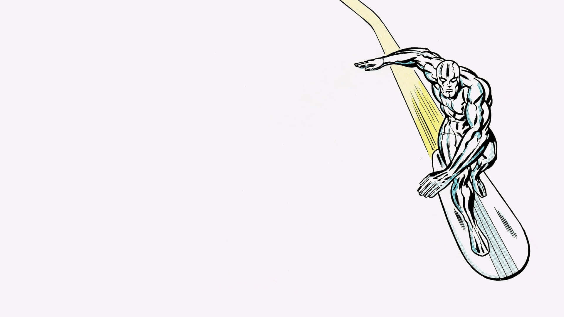 Silver Surfer, surfboard-like board, yellow energy trail, Full HD Desktop Wallpaper