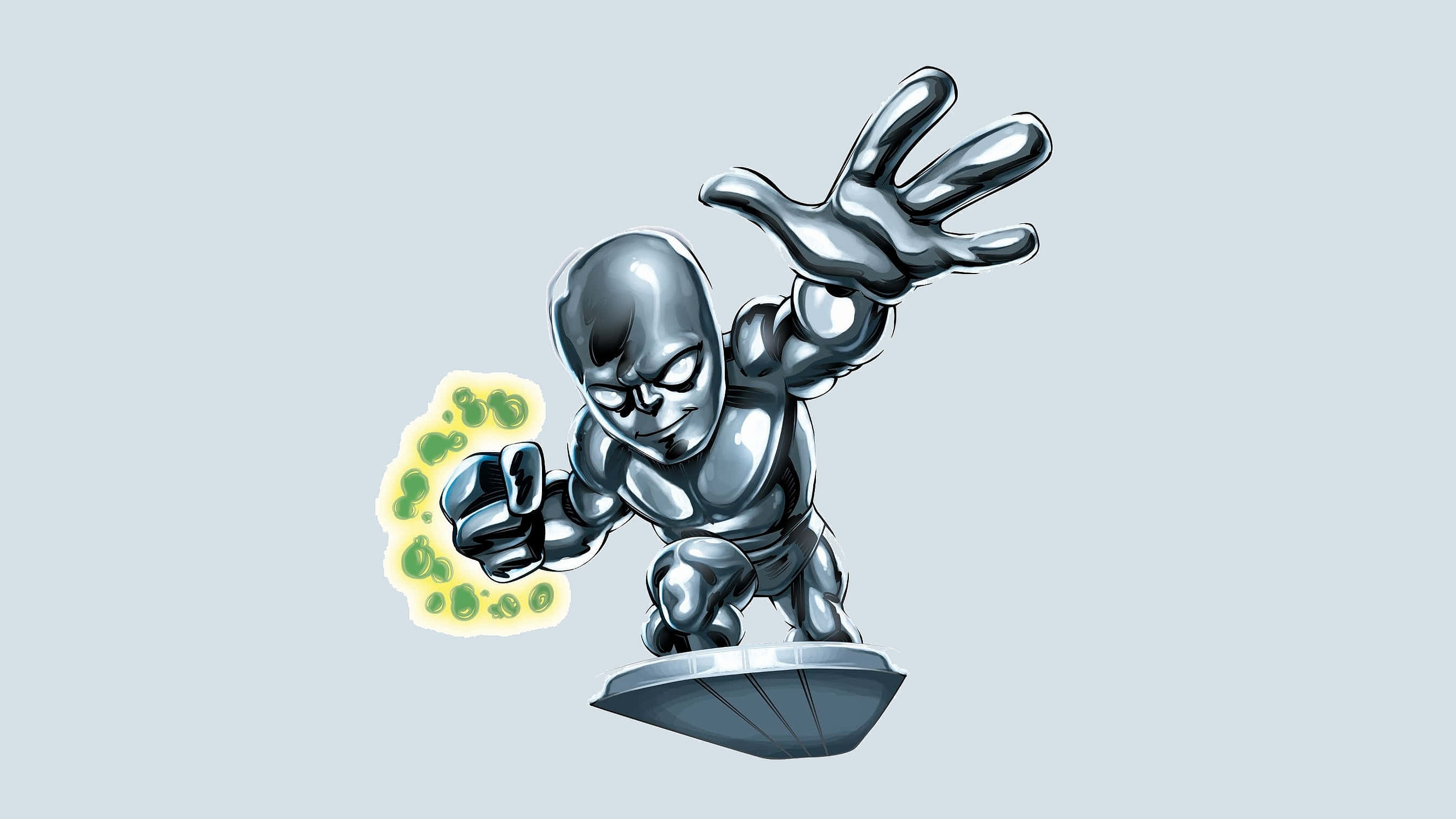 Silver Surfer, cosmic power, shiny silver, 2K Desktop Wallpaper