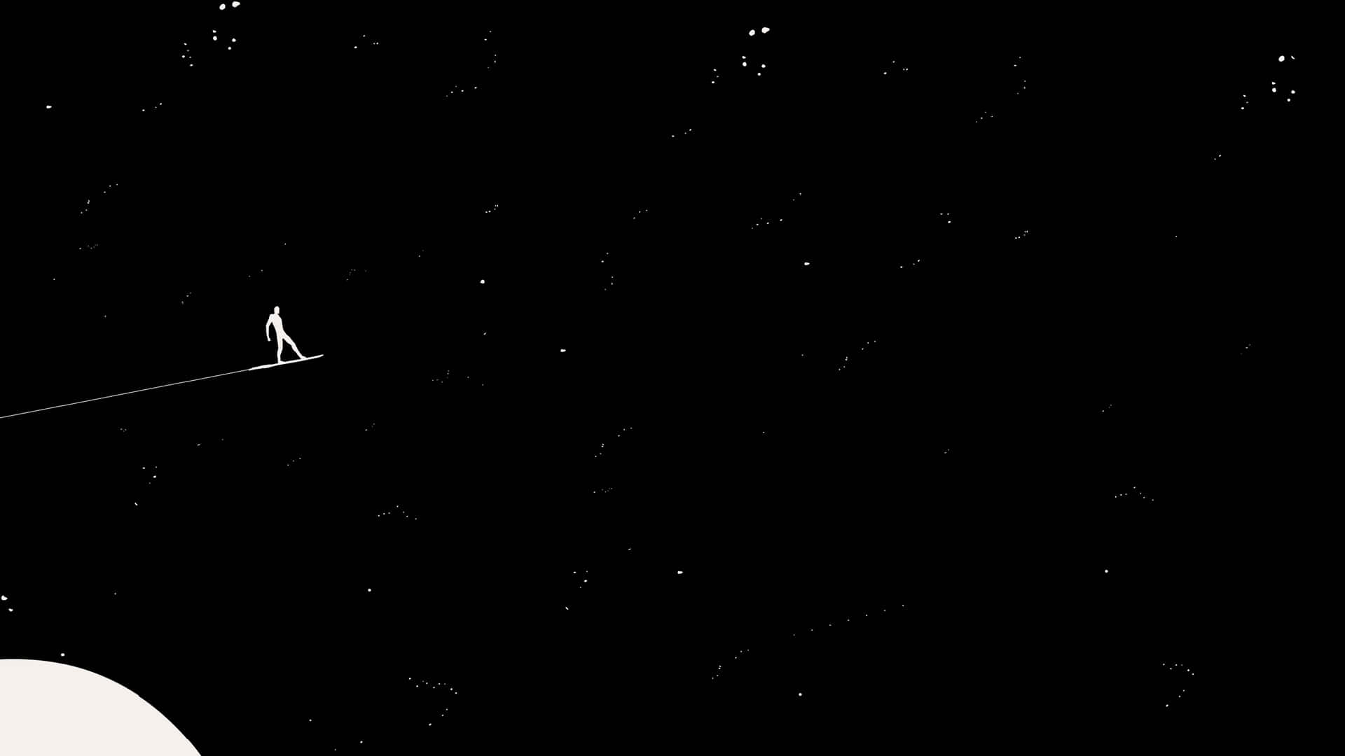 Silver Surfer, cosmic journey, starry black void, Full HD Desktop Wallpaper