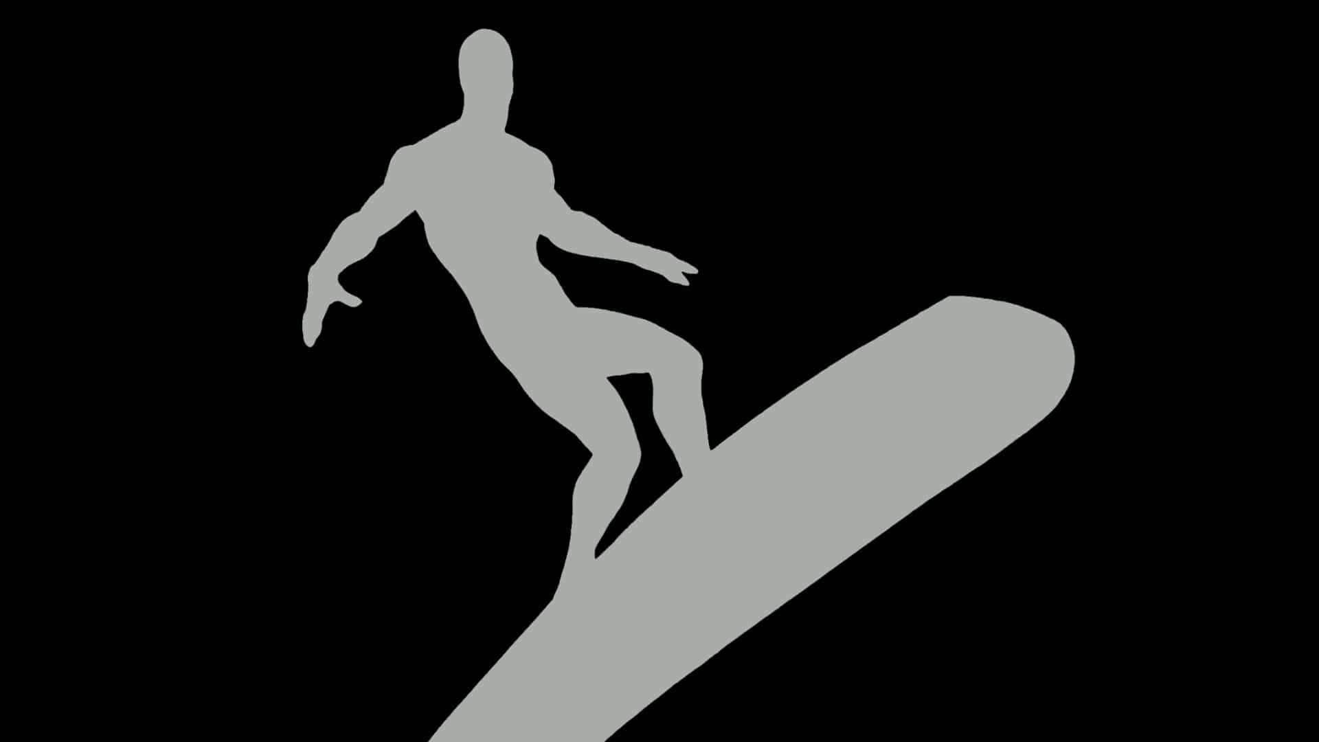 Silver Surfer, silhouette, surfboard, Full HD Desktop Wallpaper
