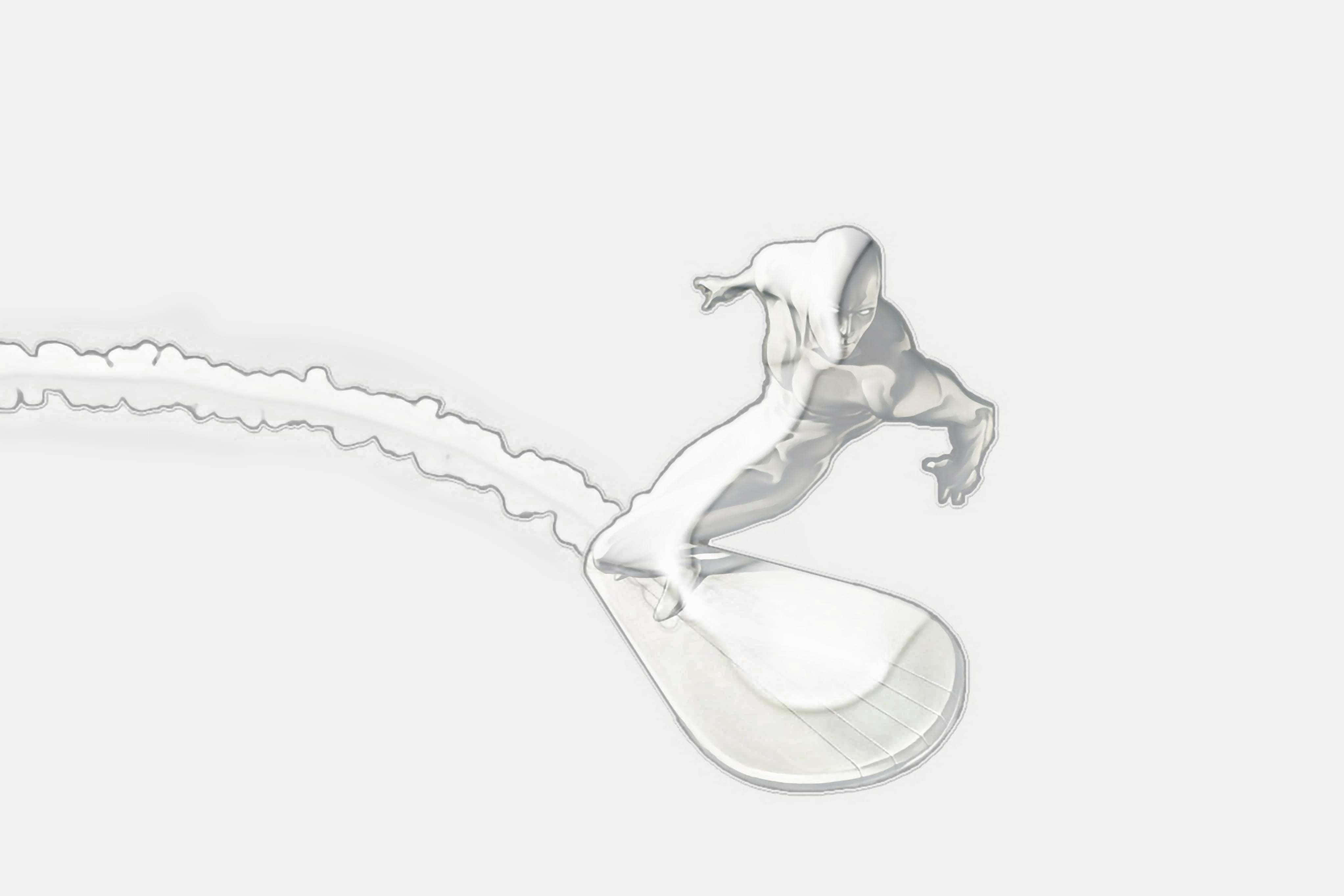 Silver Surfer, surfer, surfboard, 4K Desktop Wallpaper