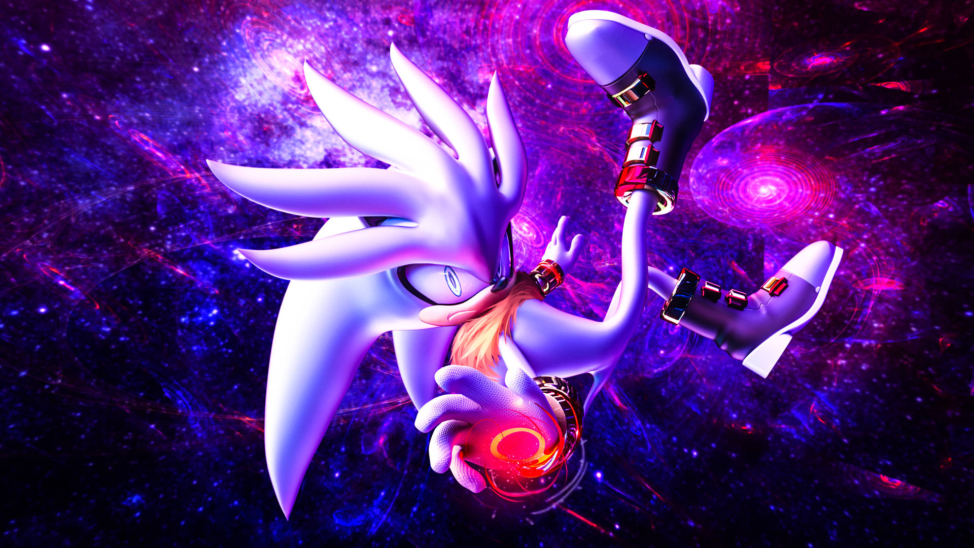 Silver The Hedgehog, battle stance, white hedgehog, Full HD Desktop Wallpaper
