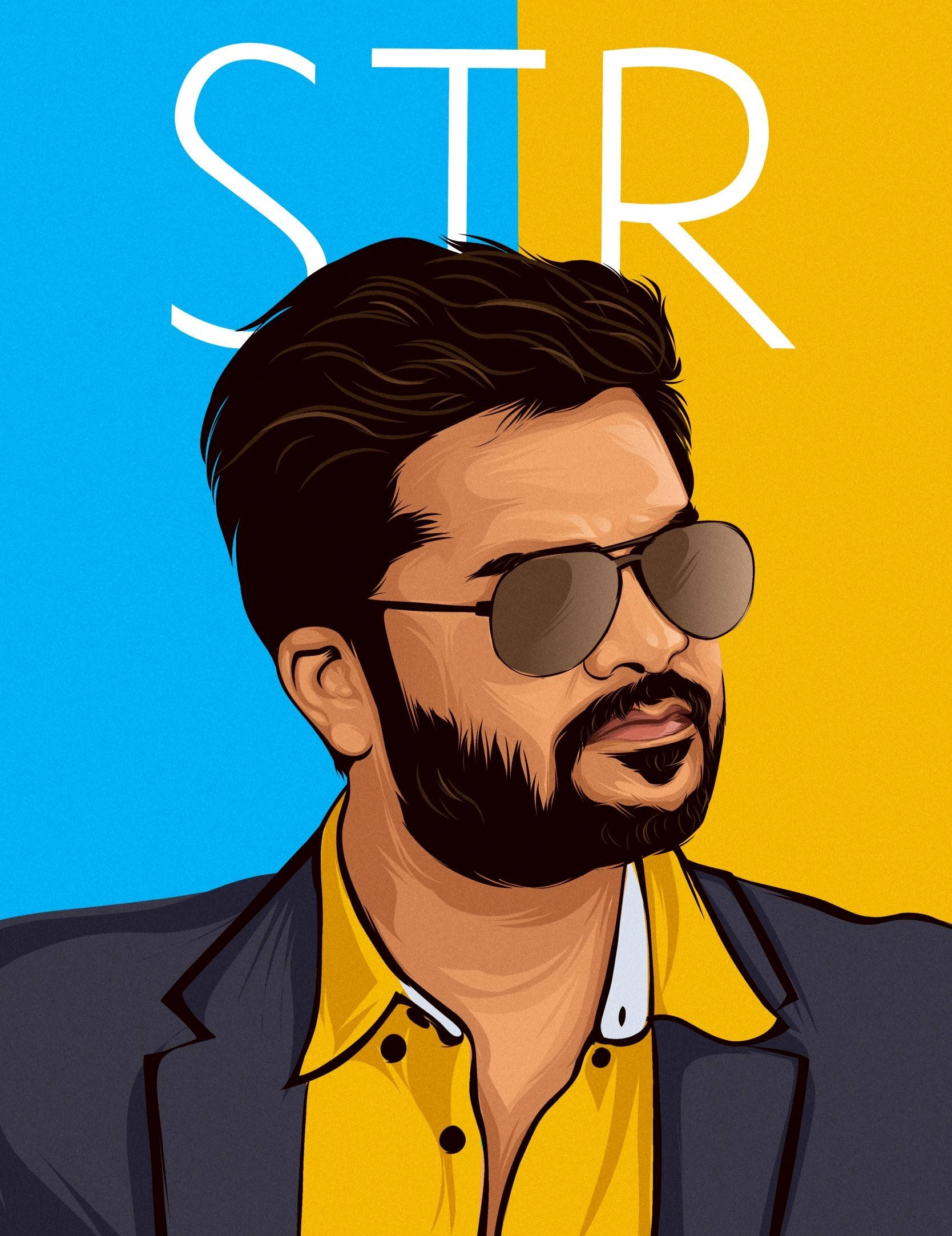 Simbu, STR, bearded man, Full HD Phone Wallpaper