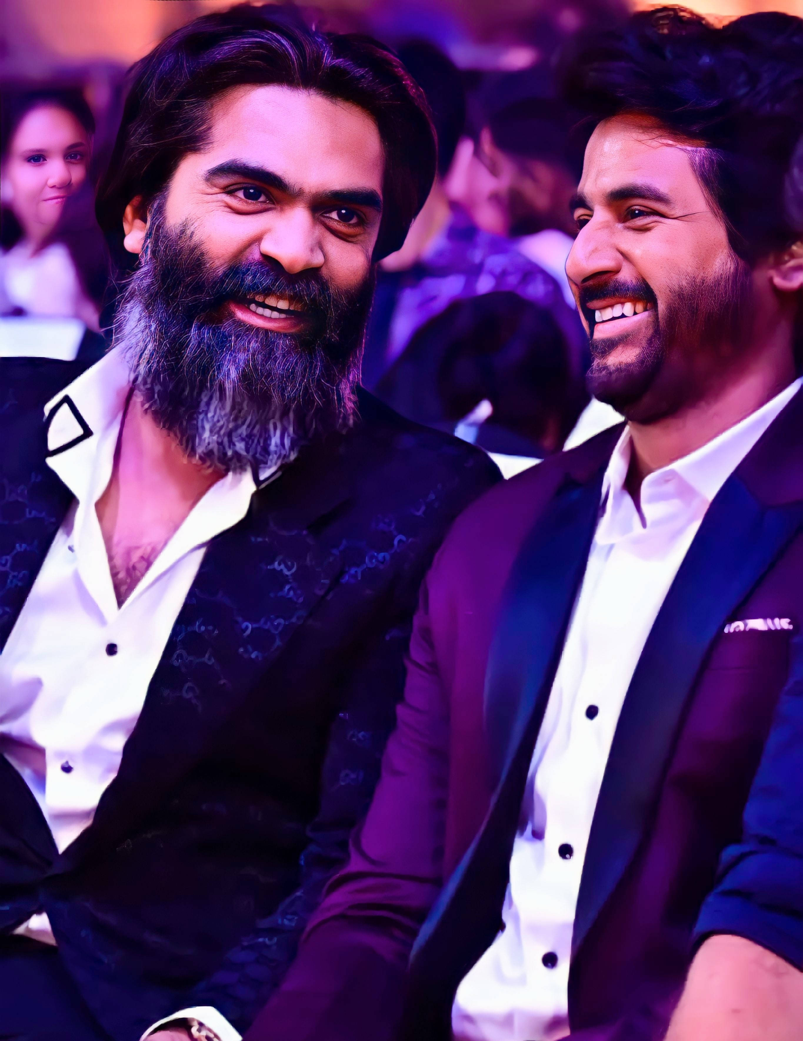 Simbu, long beard, purple event lighting, 2K Phone Wallpaper