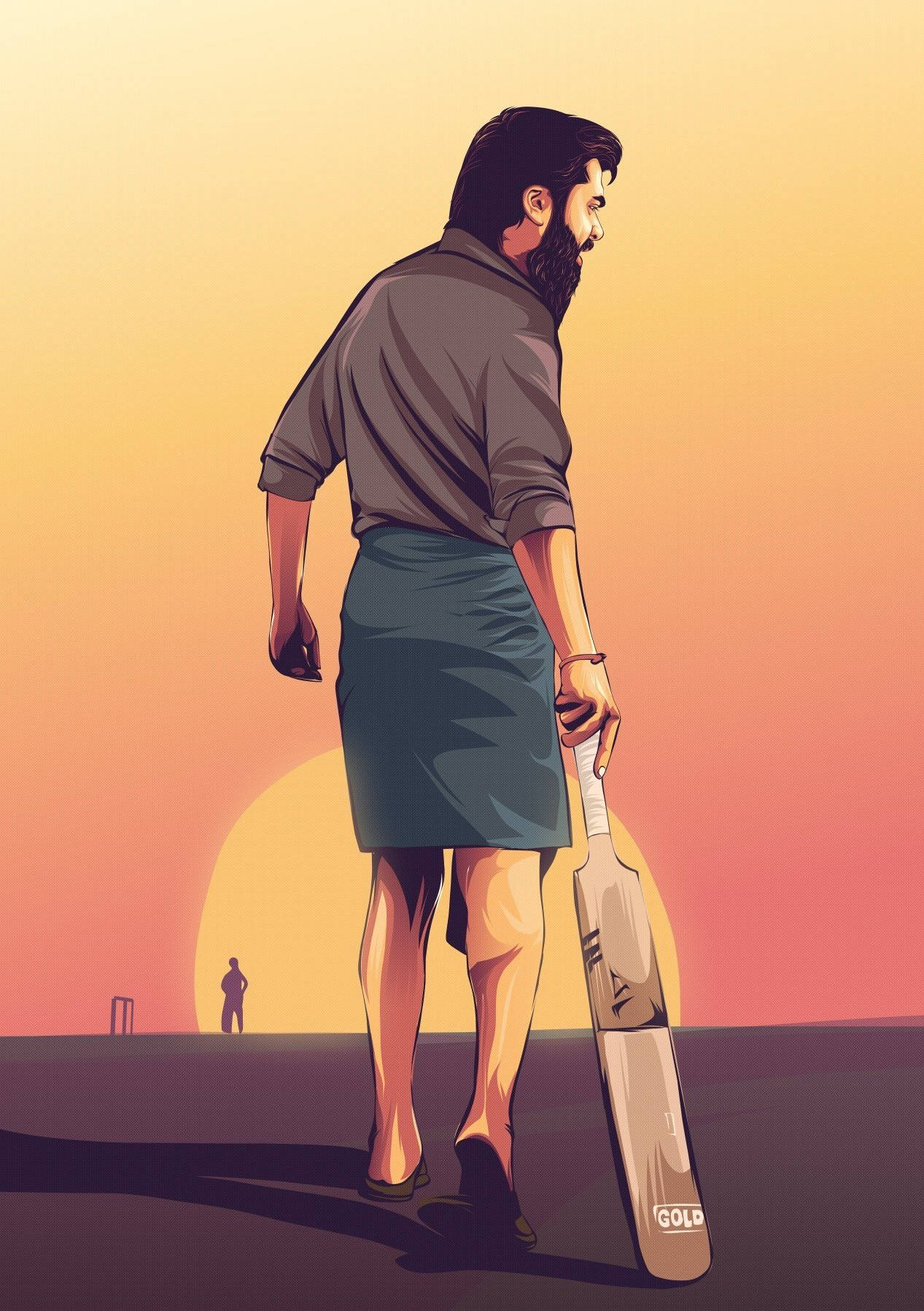 Simbu, sunset, bearded man, HD Phone Wallpaper