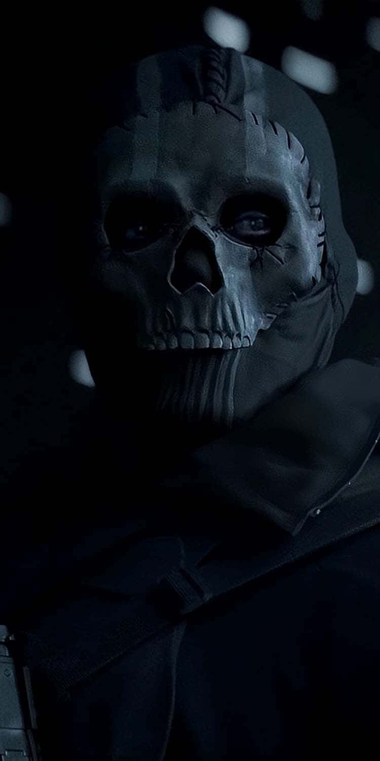 Simon "Ghost" Riley, stitched skull mask, glowing eyes, HD Phone Wallpaper