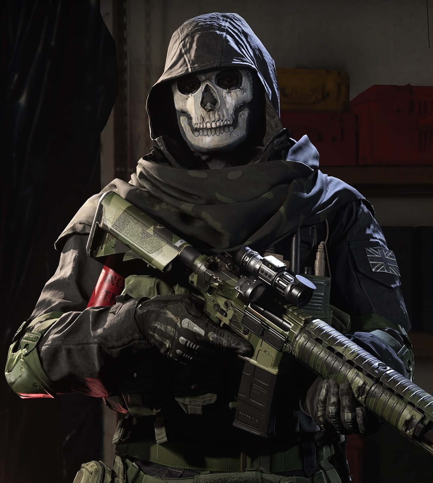 Simon Ghost Riley, skull mask, hooded gear, HD Phone Wallpaper