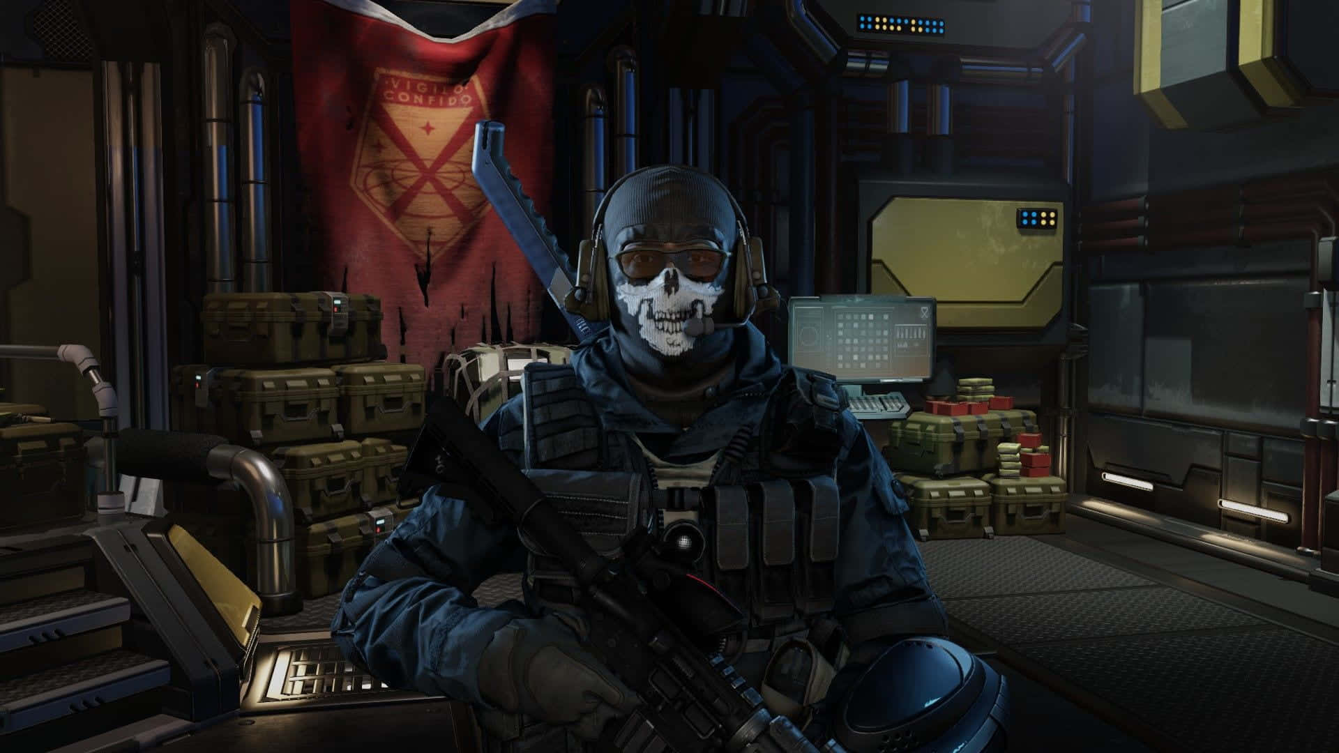 Simon Ghost Riley, skull mask, tactical gear, Full HD Desktop Wallpaper