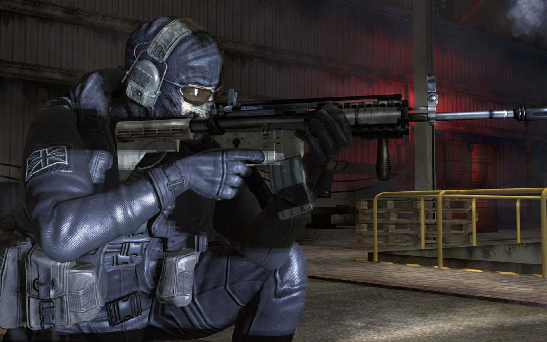 Simon Ghost Riley, tactical gear, rifle, Full HD Desktop Wallpaper
