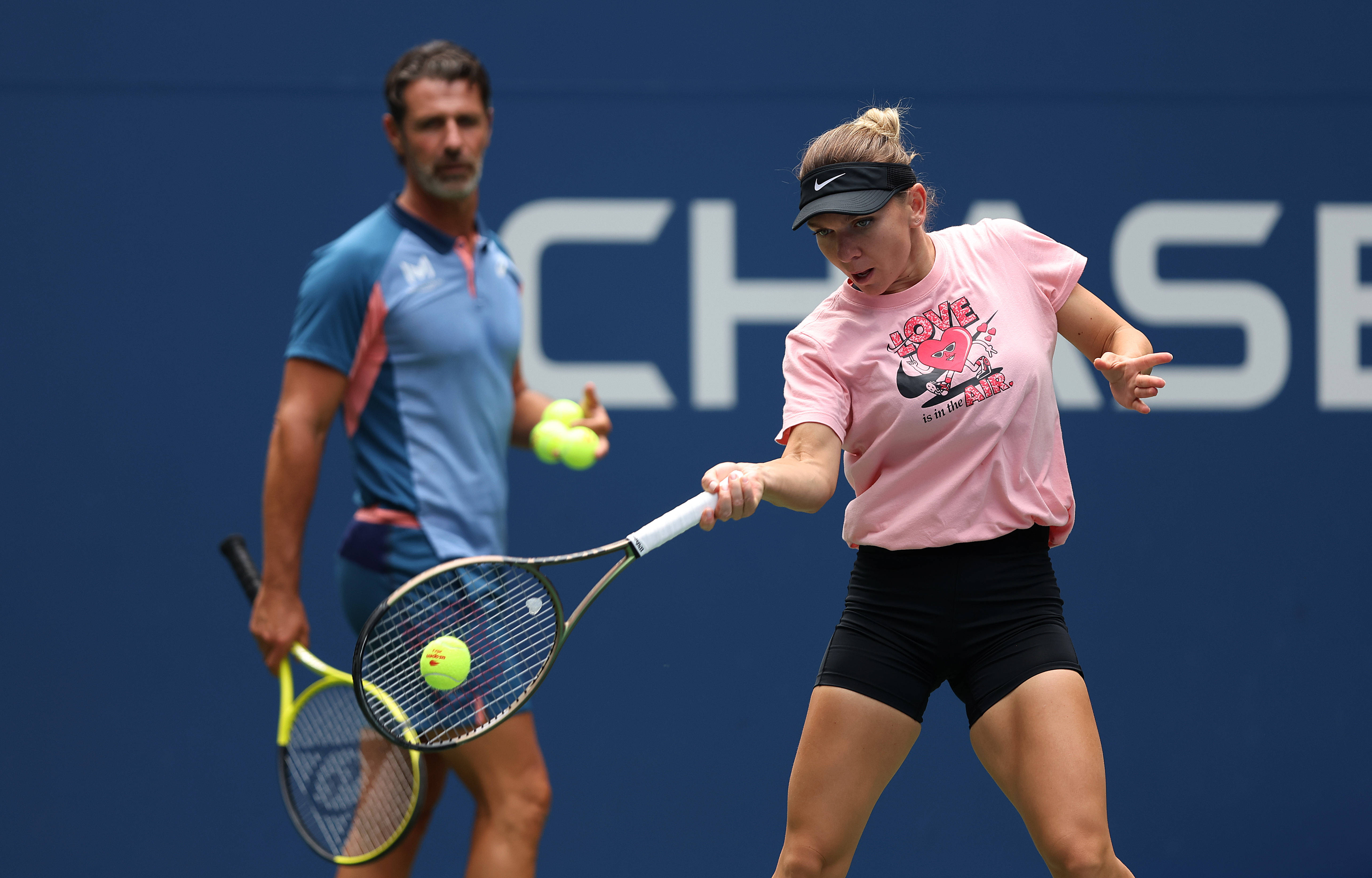 Simona Halep, pink shirt, tennis player, 5K Desktop Wallpaper