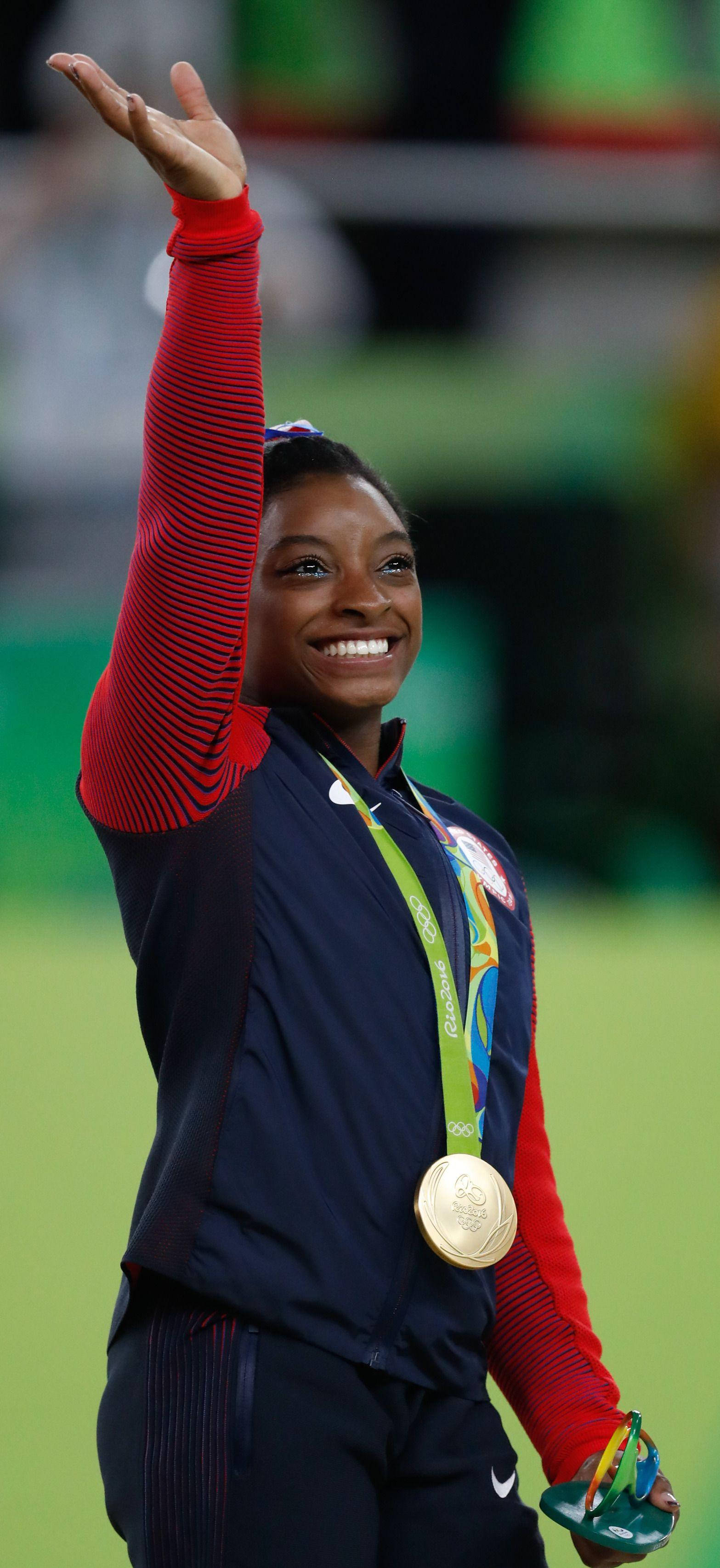 Simone Biles, gold medal, Olympic event, 2K Phone Wallpaper