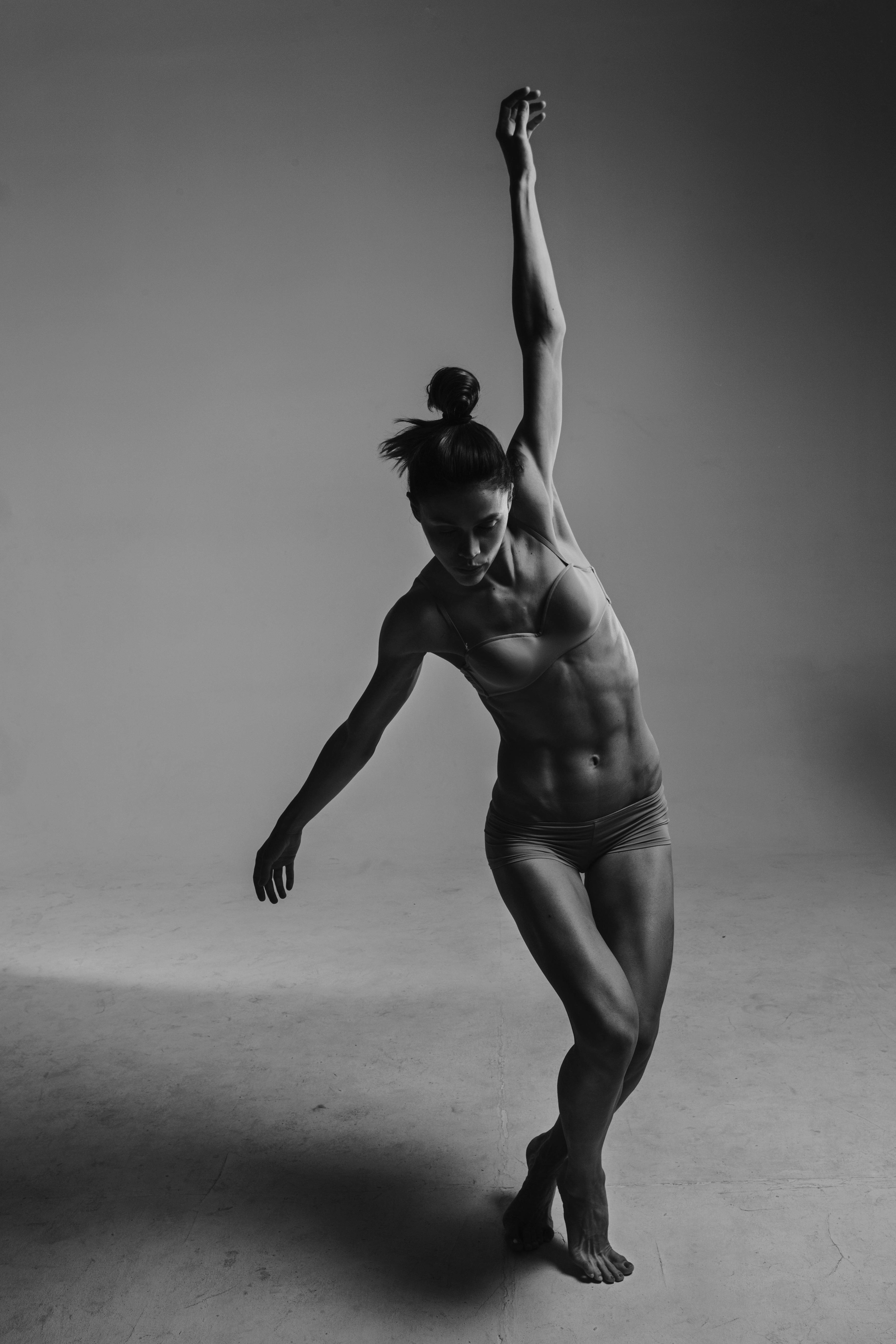Simone Biles, monochrome, dynamic dance pose, 5K Phone Wallpaper