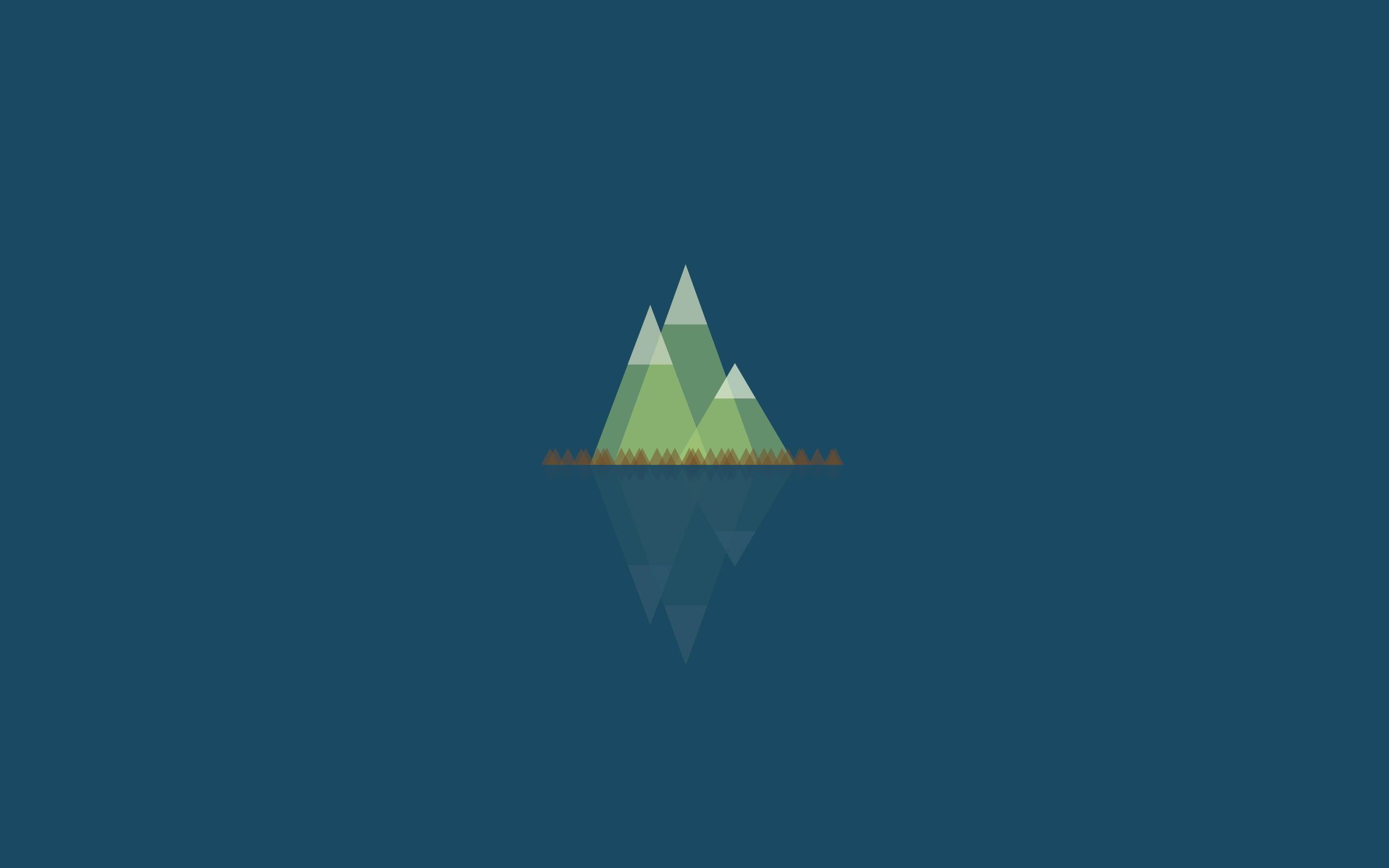 simple aesthetic, snow mountain, green slopes, 2K Desktop Wallpaper