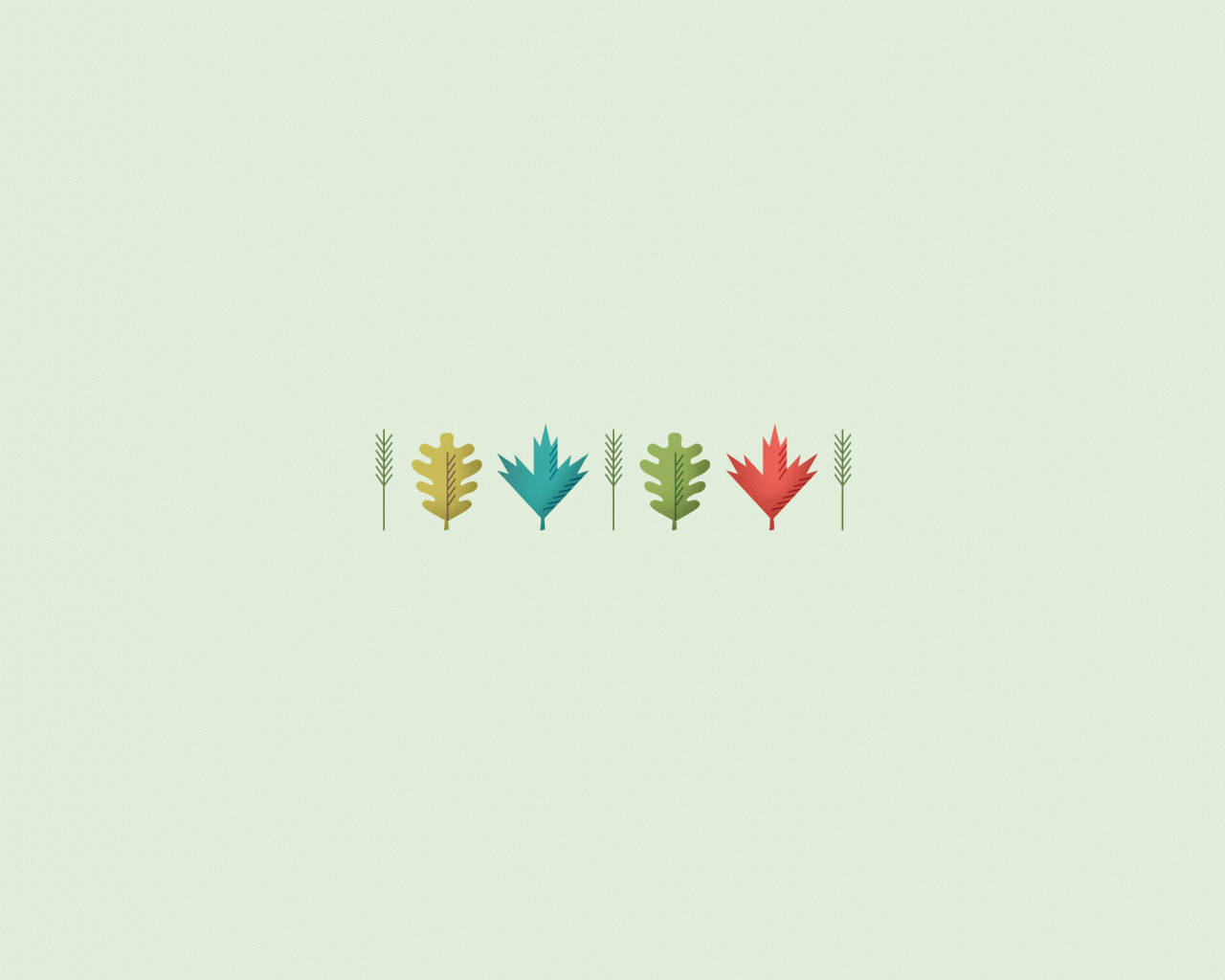 colorful leaves, yellow, teal, HD Desktop Wallpaper