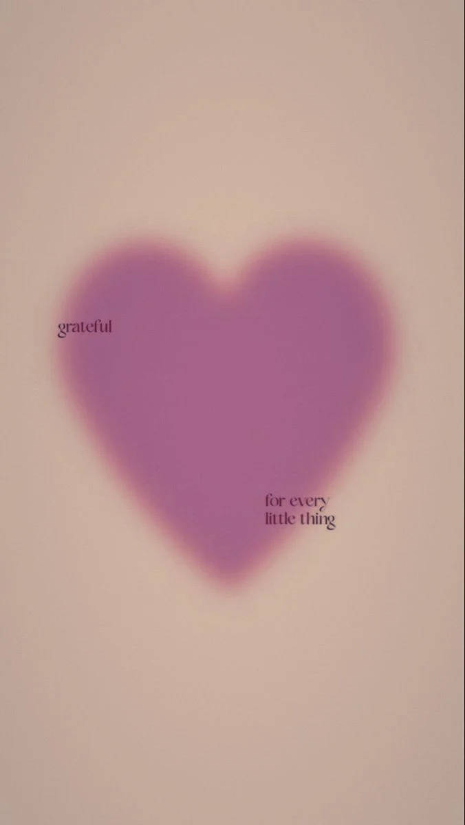 grateful for every little thing, soft purple heart, muted pink background, SD Phone Wallpaper
