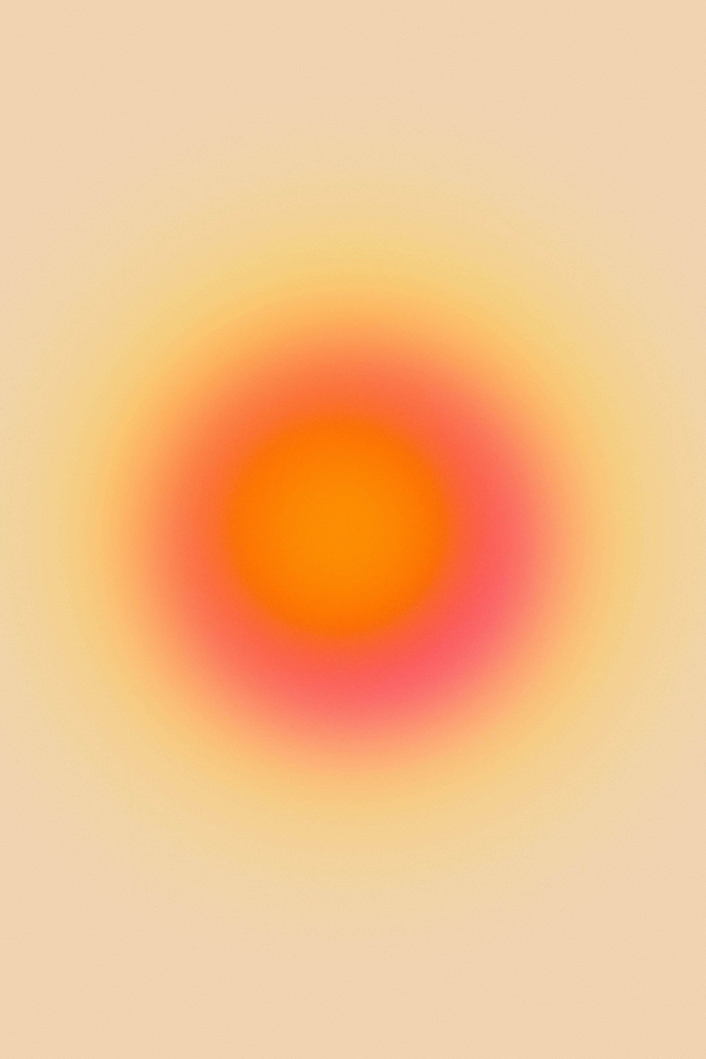 warm orange center, peach, cream, 4K Phone Wallpaper