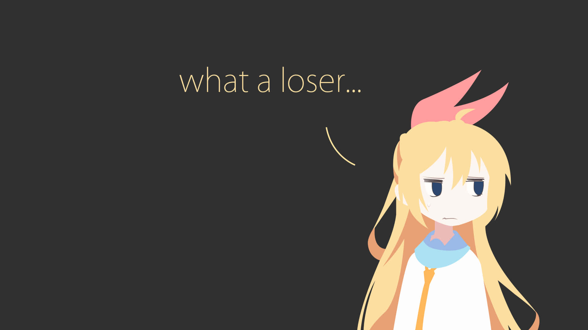 simple anime, anime girl, blonde hair, Full HD Desktop Wallpaper