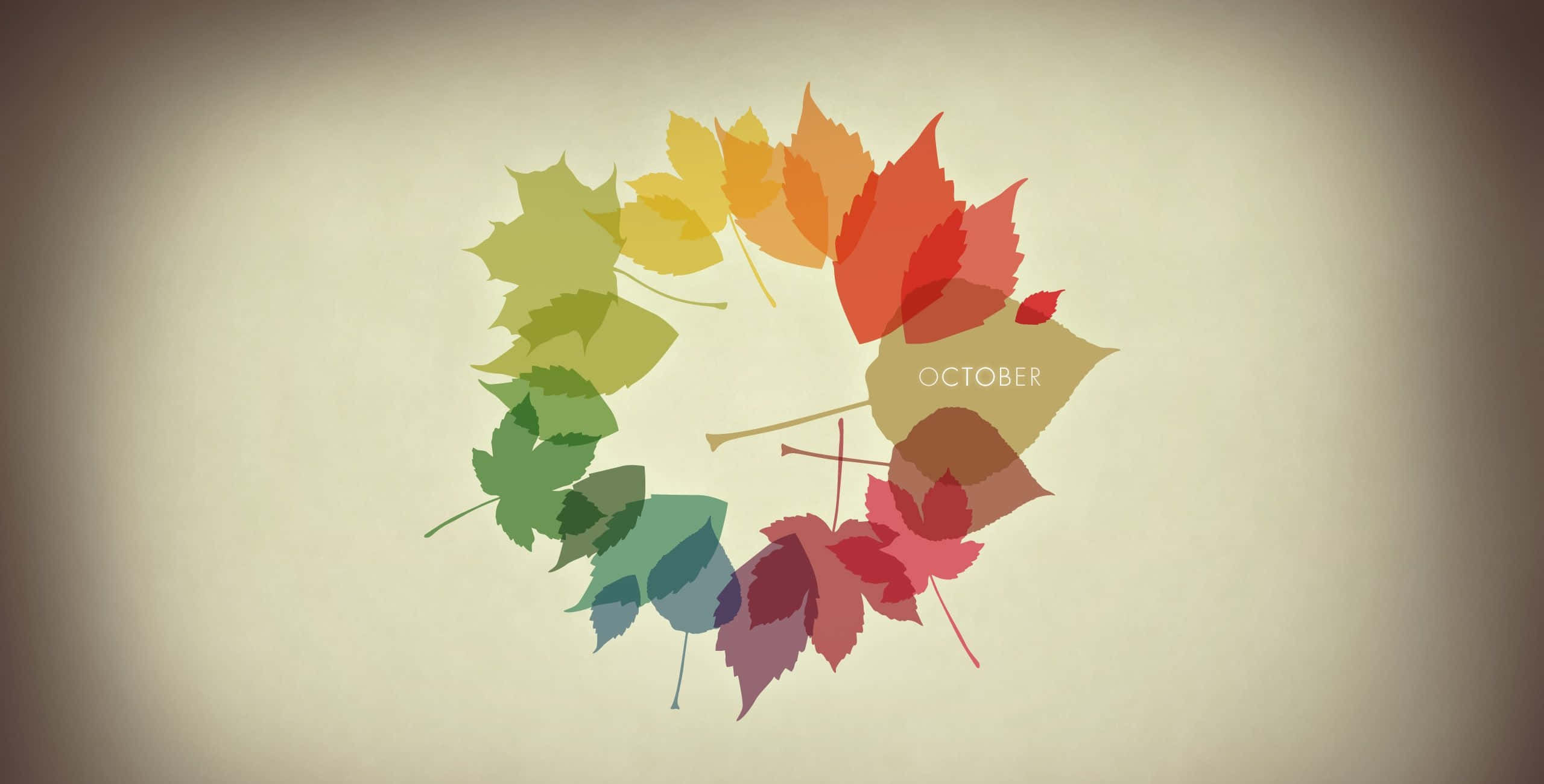 autumn leaves, green to red, October, 2K Desktop Wallpaper