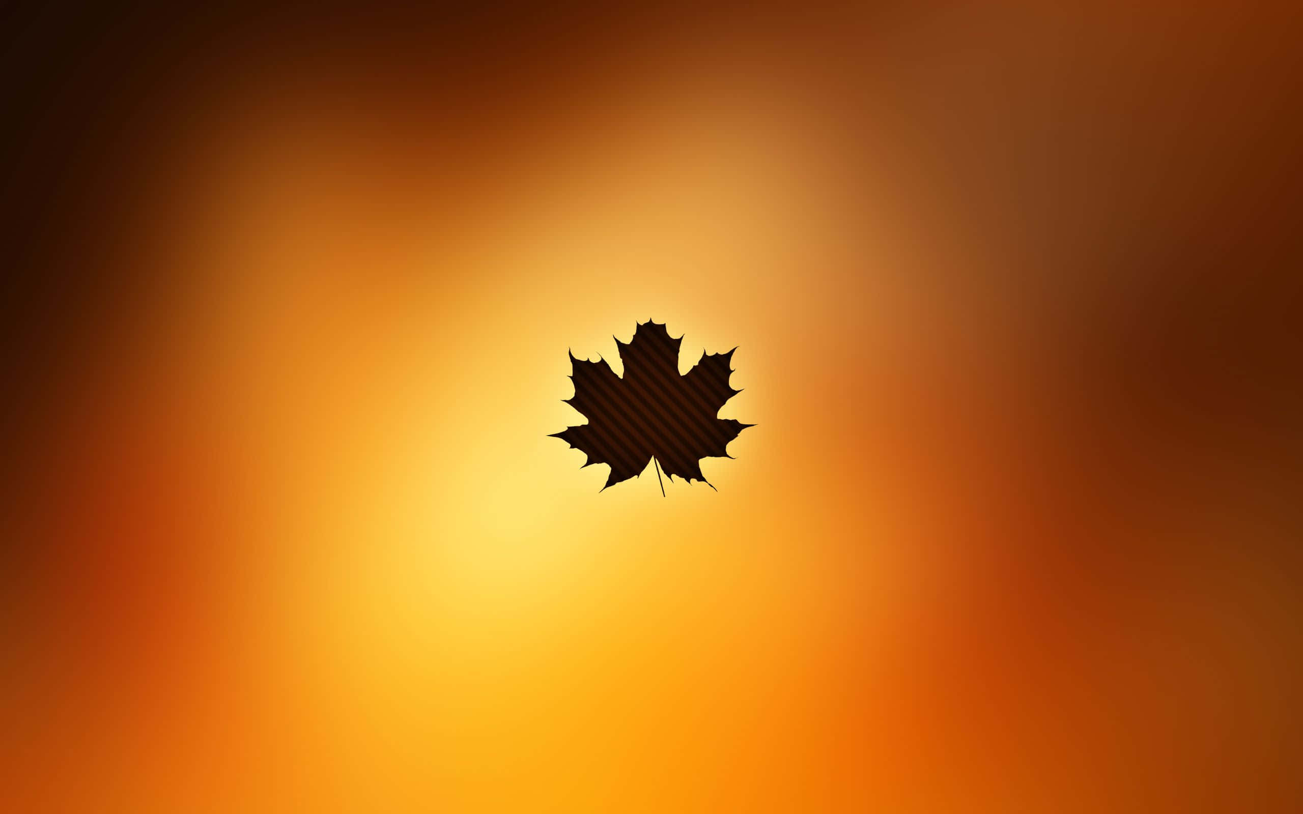 Simple Autumn, maple leaf silhouette, diagonal stripes, 2K Desktop Wallpaper