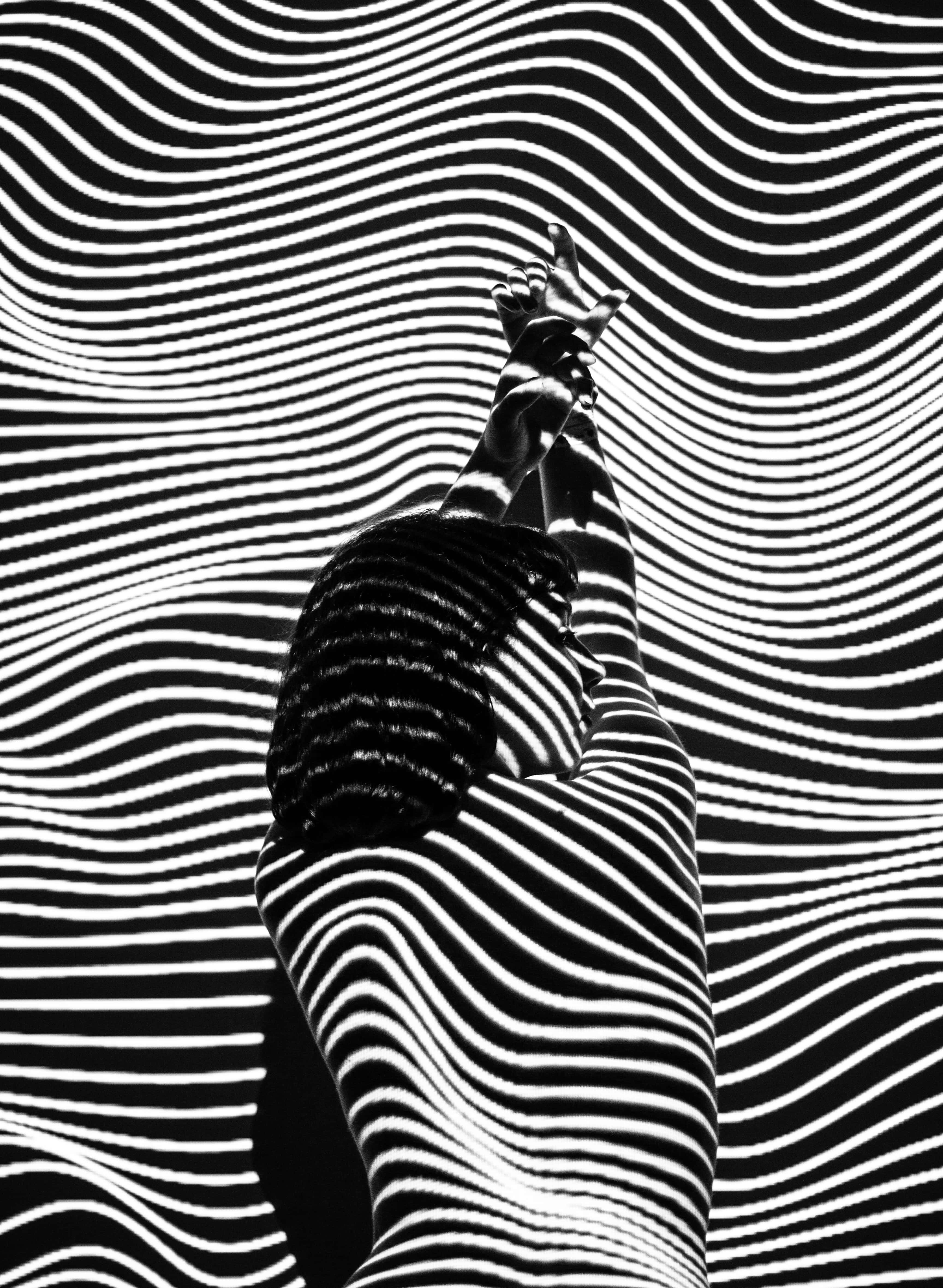 black and white, person, silhouette, 4K Phone Wallpaper