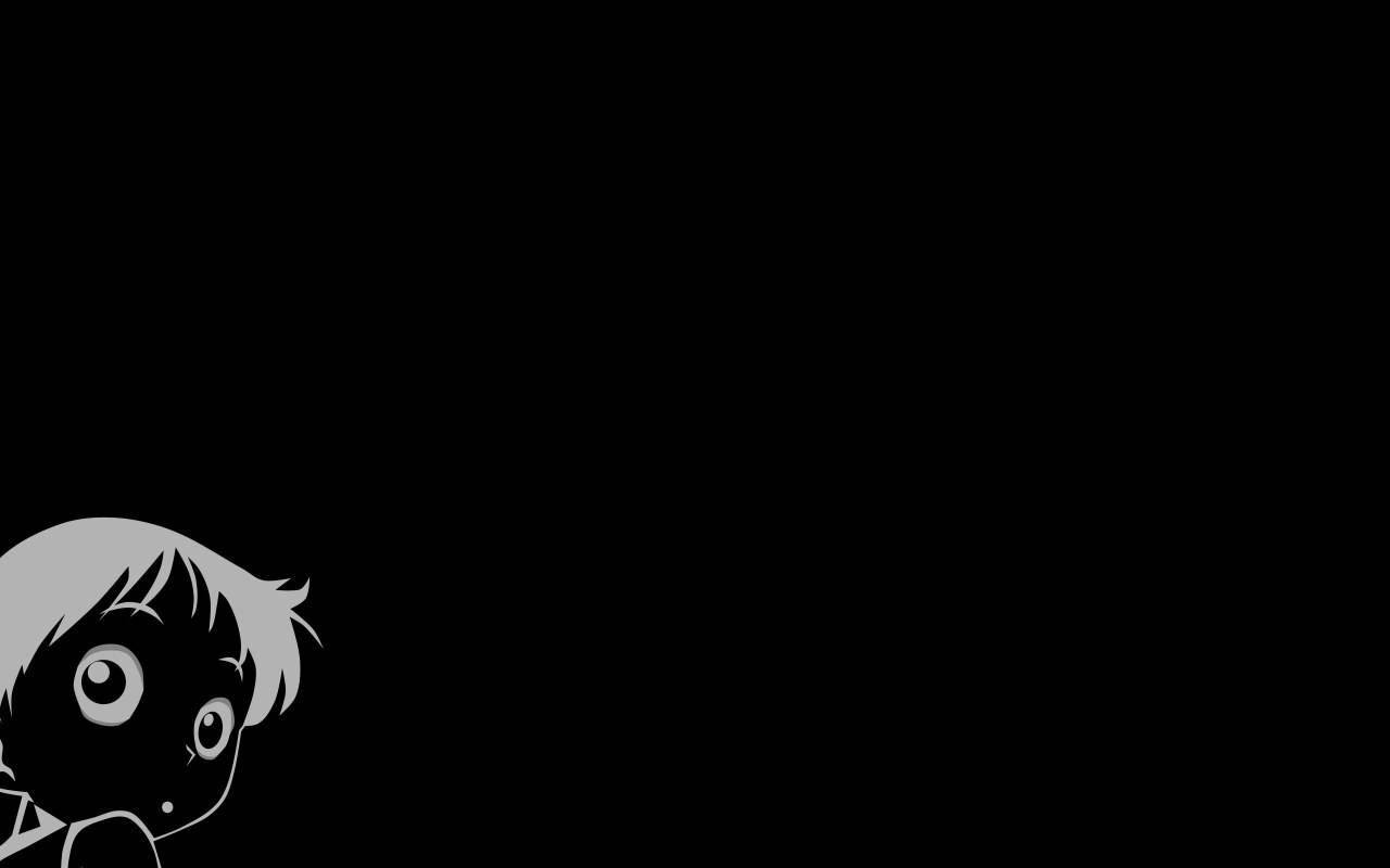 Simple Black, anime boy, bottom left corner, HD Desktop Wallpaper