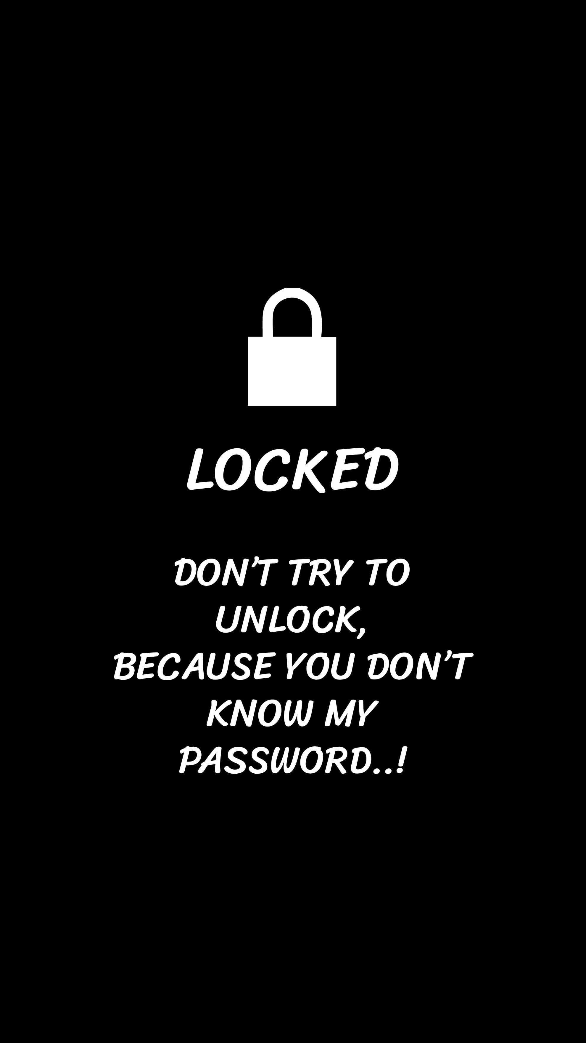 padlock, white padlock icon, bold text, 2K Phone Wallpaper