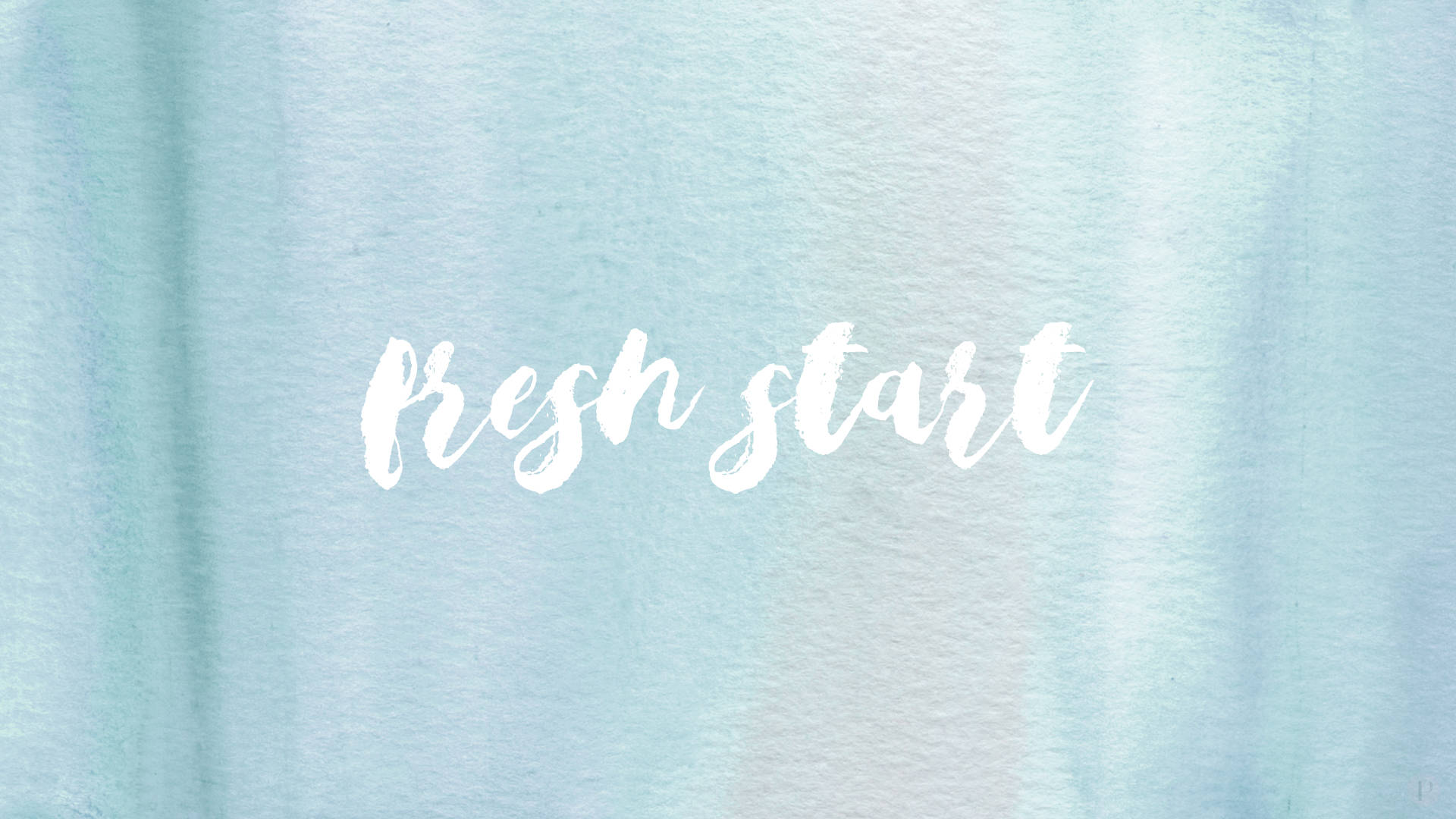 pastel blue, white cursive text, soft watercolor wash, Full HD Desktop Wallpaper