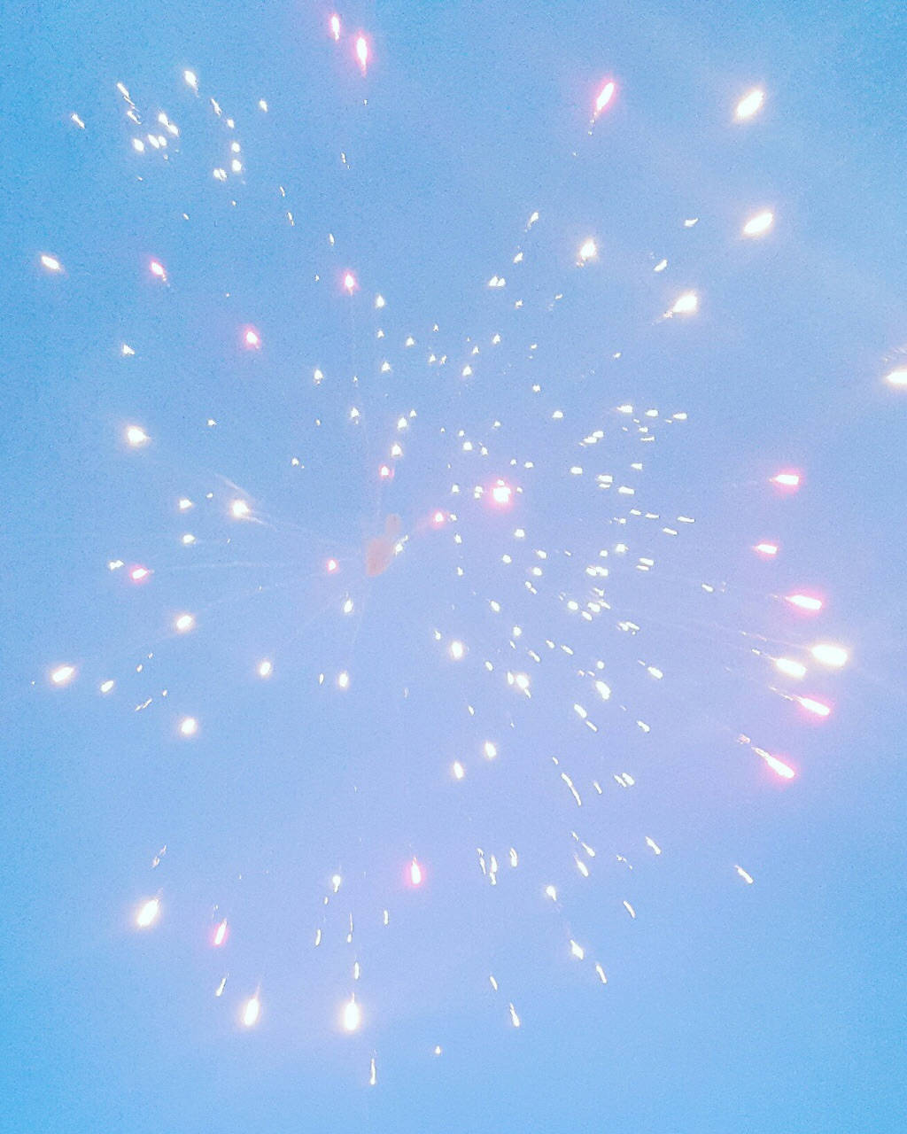 Simple Blue Aesthetic, fireworks display, white sparks, HD Phone Wallpaper